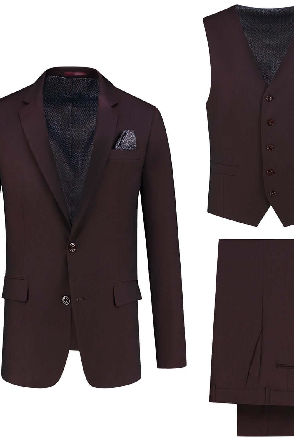 Kostuum 3-D donkerrood