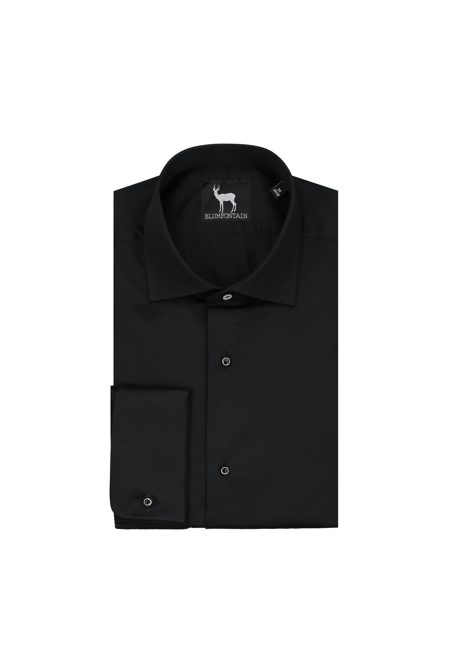 Smokingshirt kent studs zwart