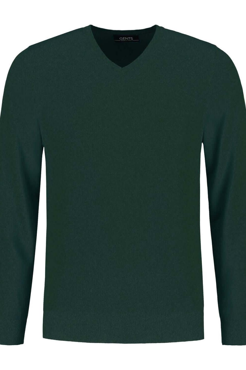 Zachte katoenen V-neck Groen met ribboorden, ademend, perfect voor elke gelegenheid.