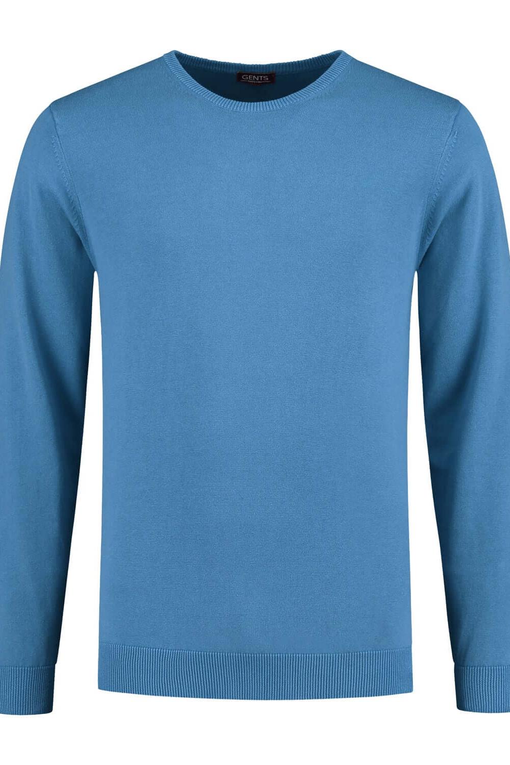 Trui ronde hals Ultramarine, katoenen trui met ronde hals en lange mouwen, ademend en vormvast.