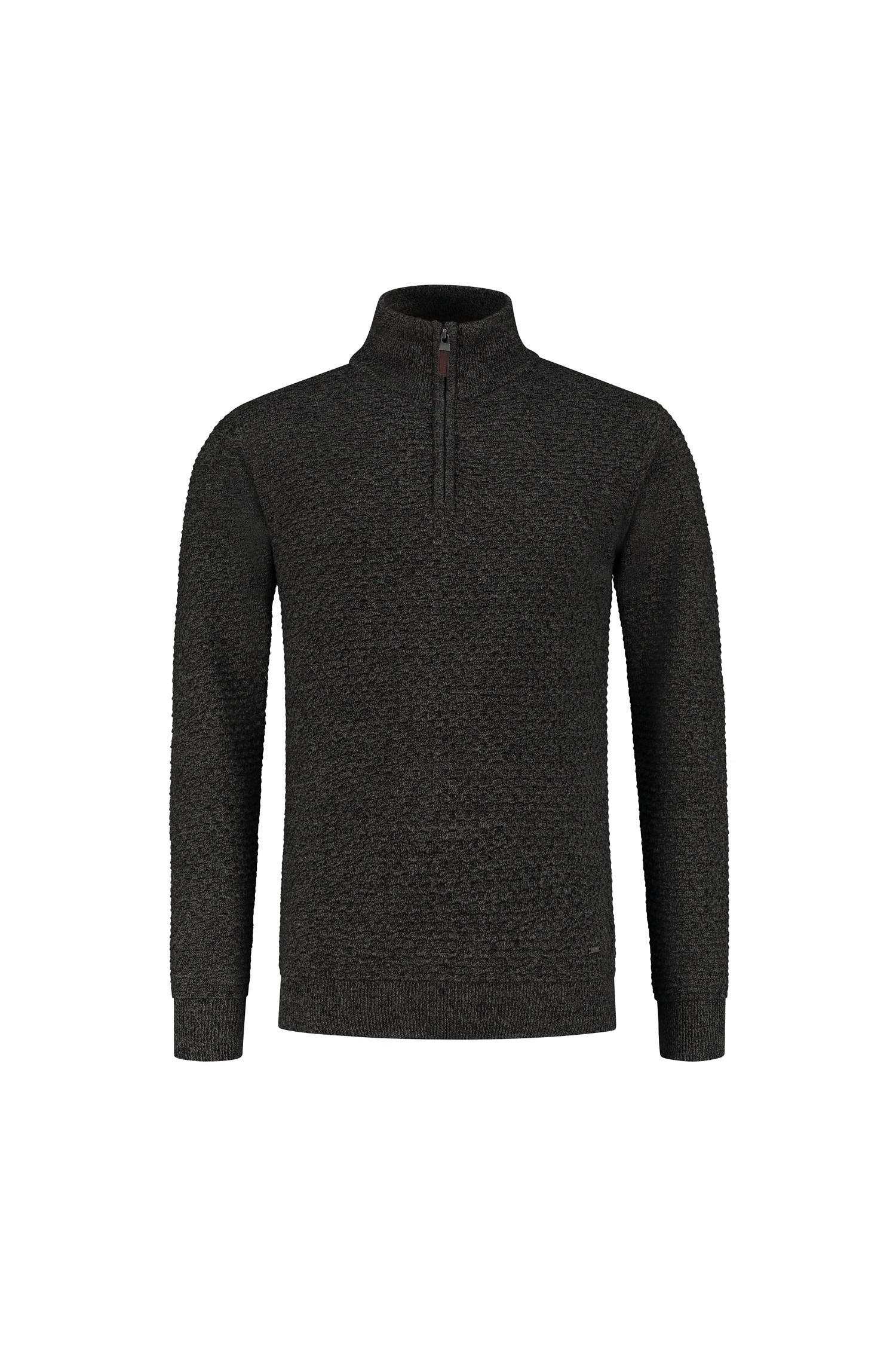 Trui halfzip groen grijs