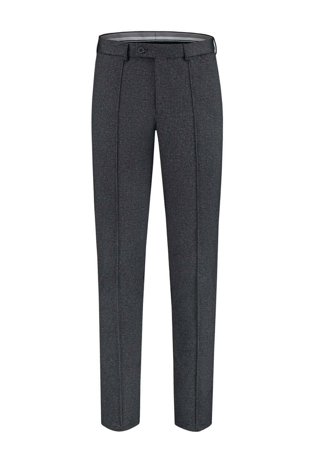 Pantalon melange MixMatch antraciet melange broek met scherpe plooi en stevige afwerking.