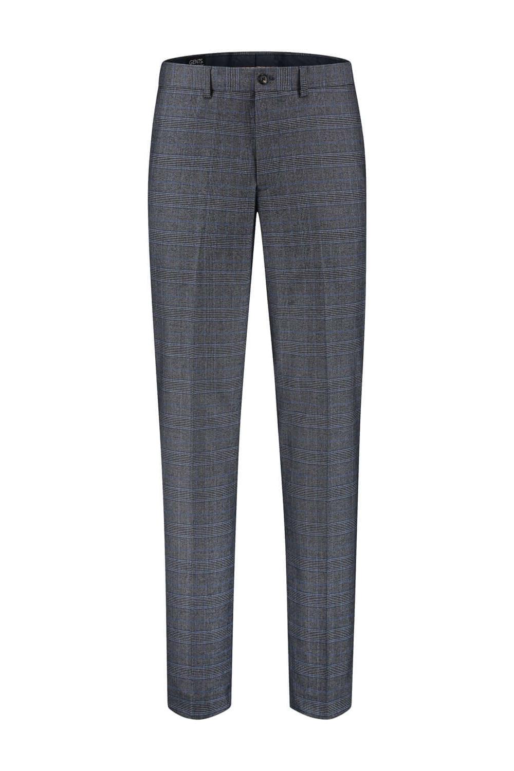 Pantalon Prince de Galle, grijze pantalon met Prince de Galle patroon en ritssluiting, stijlvolle en moderne broek.