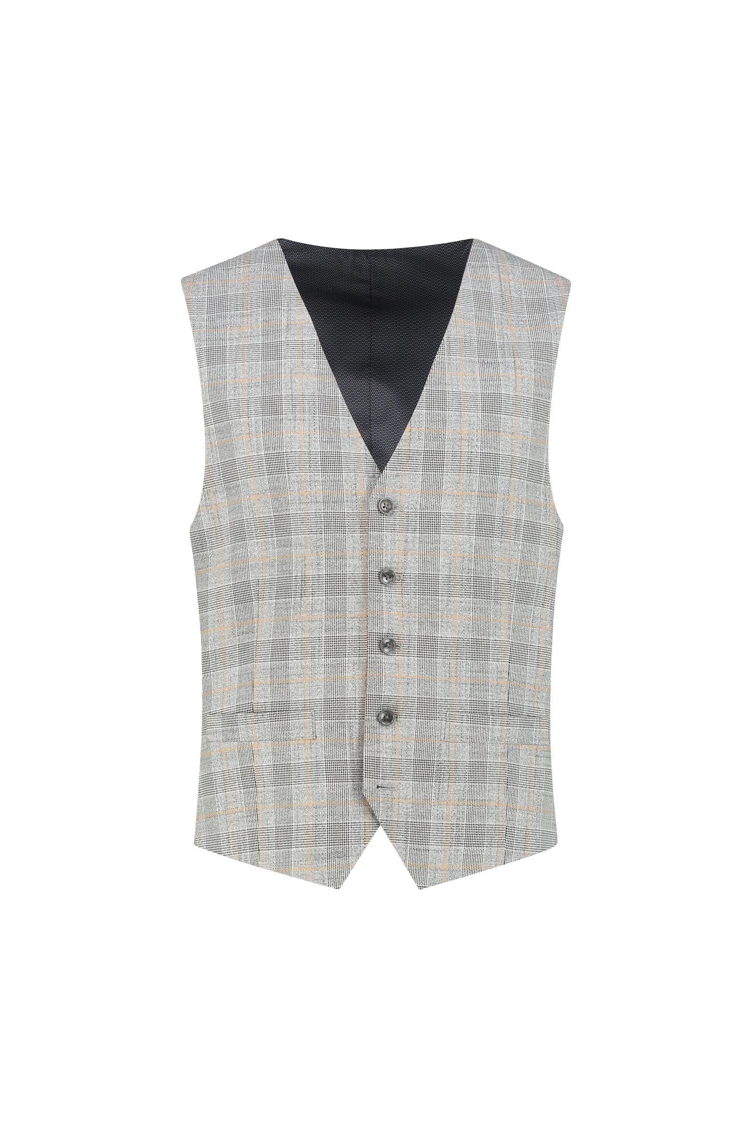 Gilet overruit grijs-brique