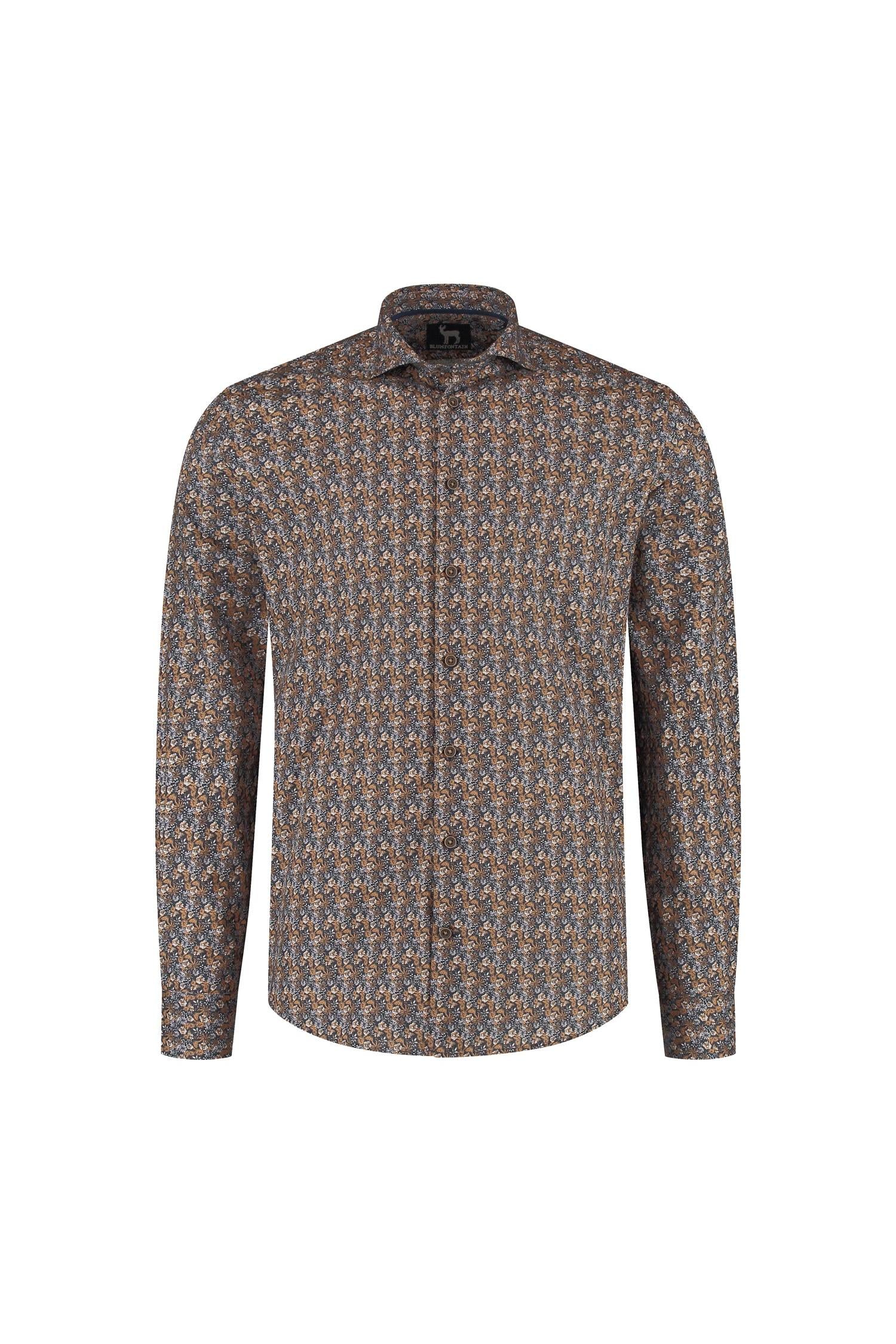 Bloemprint navy-bruin ML7