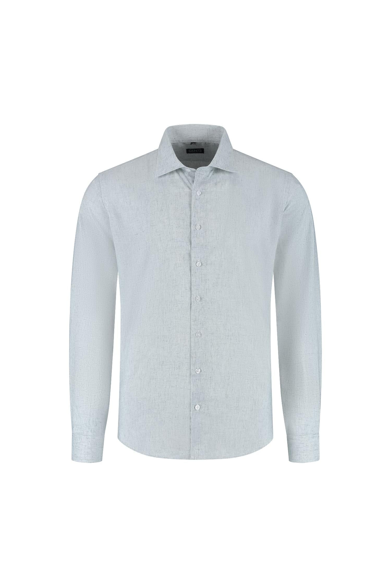 Overhemd linnenmix lichtgroen