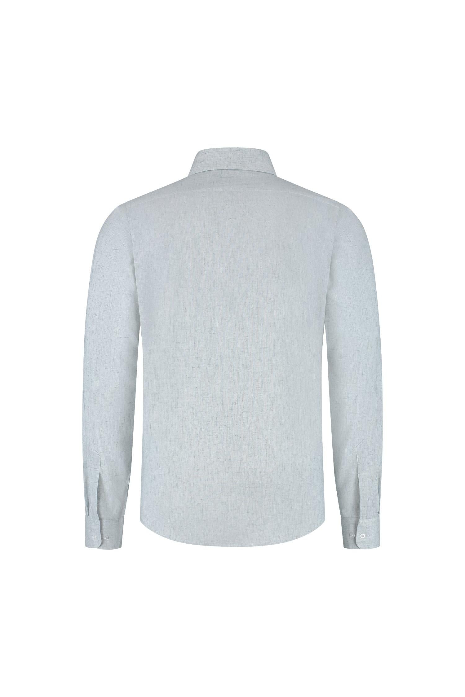 Overhemd linnenmix lichtgroen