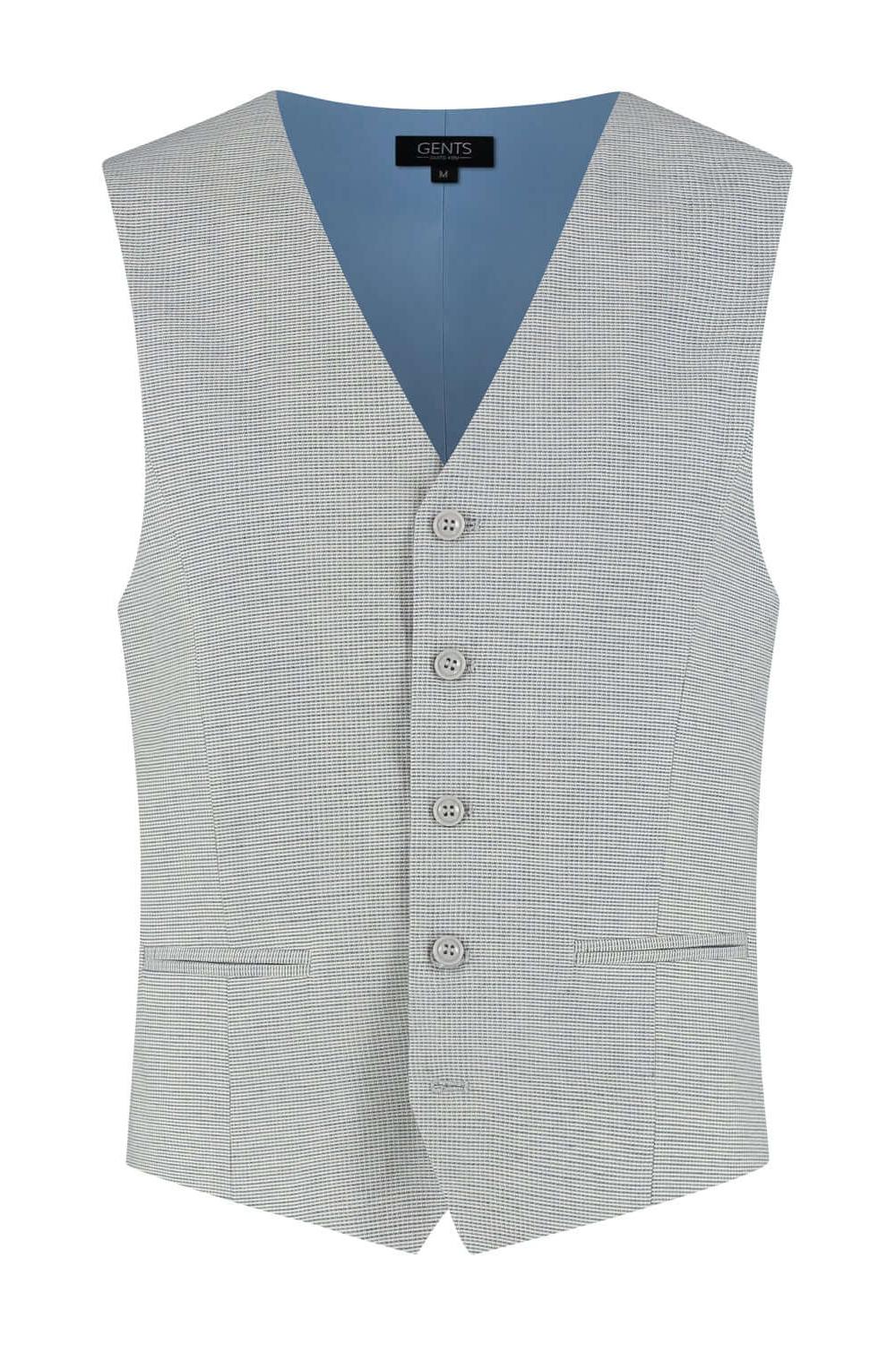Gilet structuur lichtblauw, ademend gilet met gestructureerde stof, perfect voor kantoor en casual.