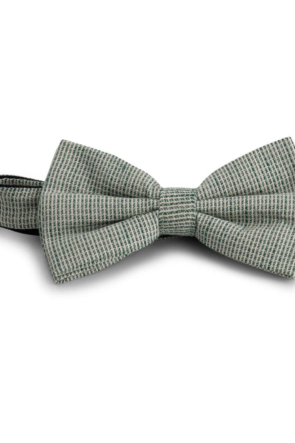 Strik structuur groen, ademend groene strik met zijde-katoen-linnen structuur.