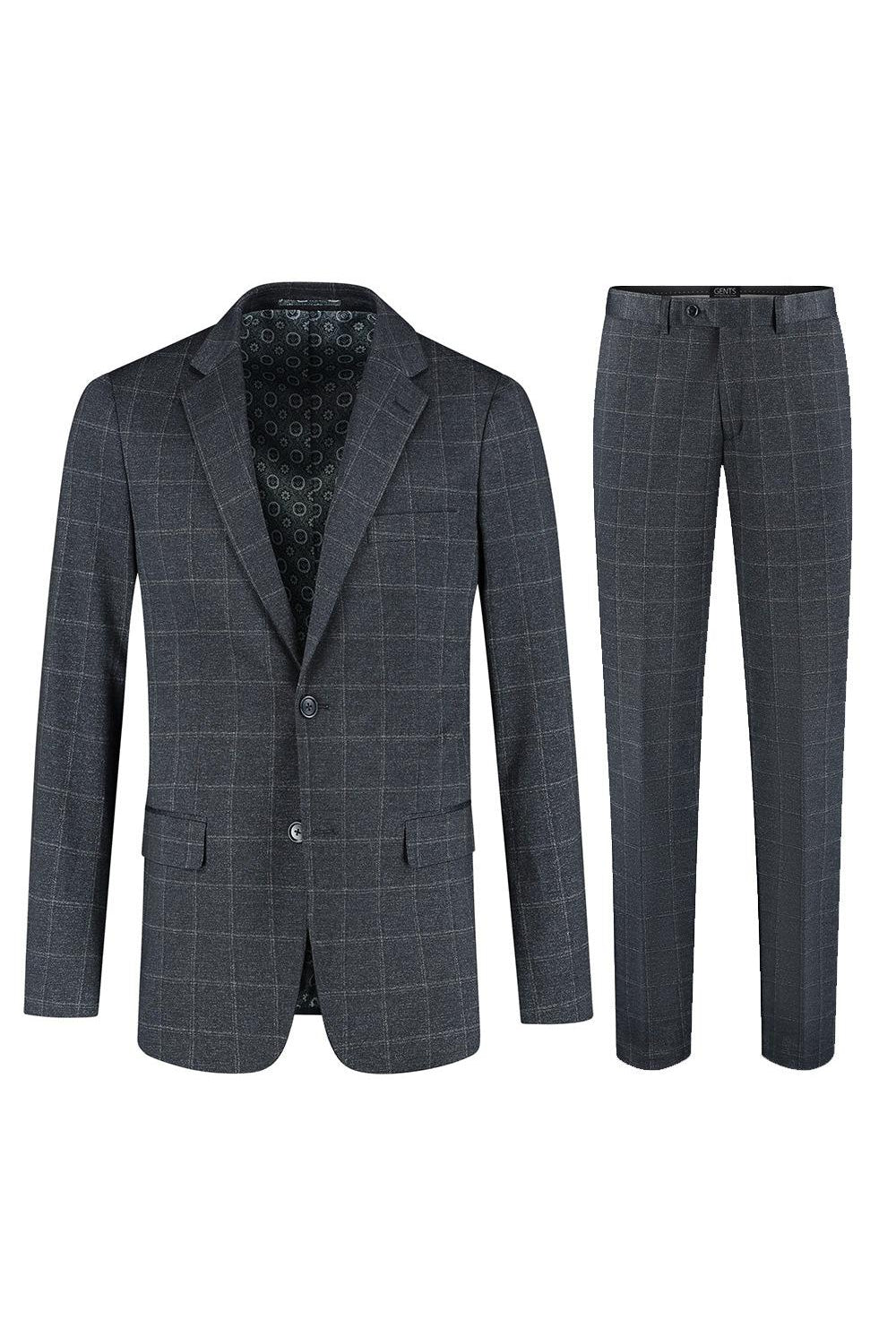 Pak stretch ruit blauw