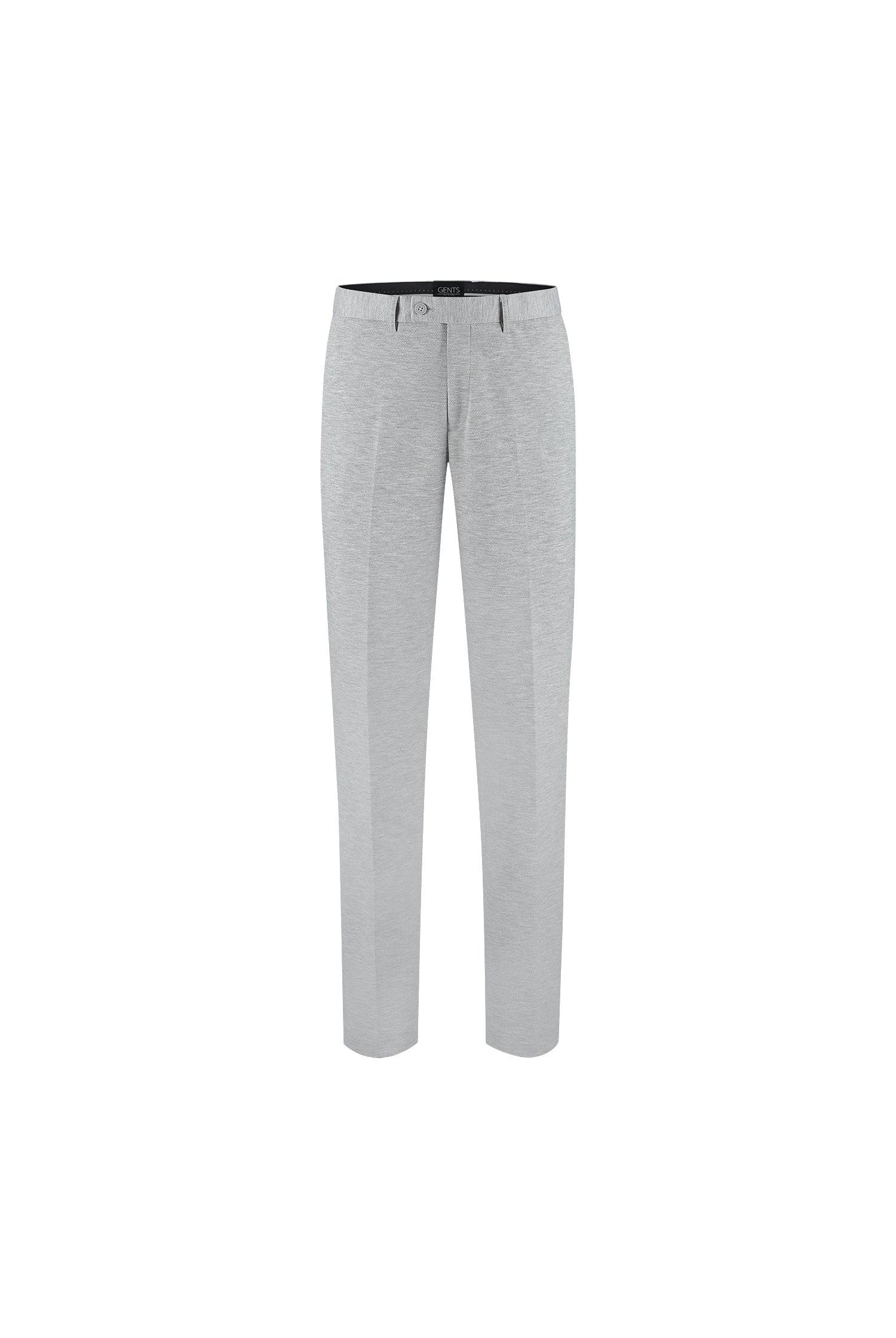 Pantalon stretch pique melange grijs