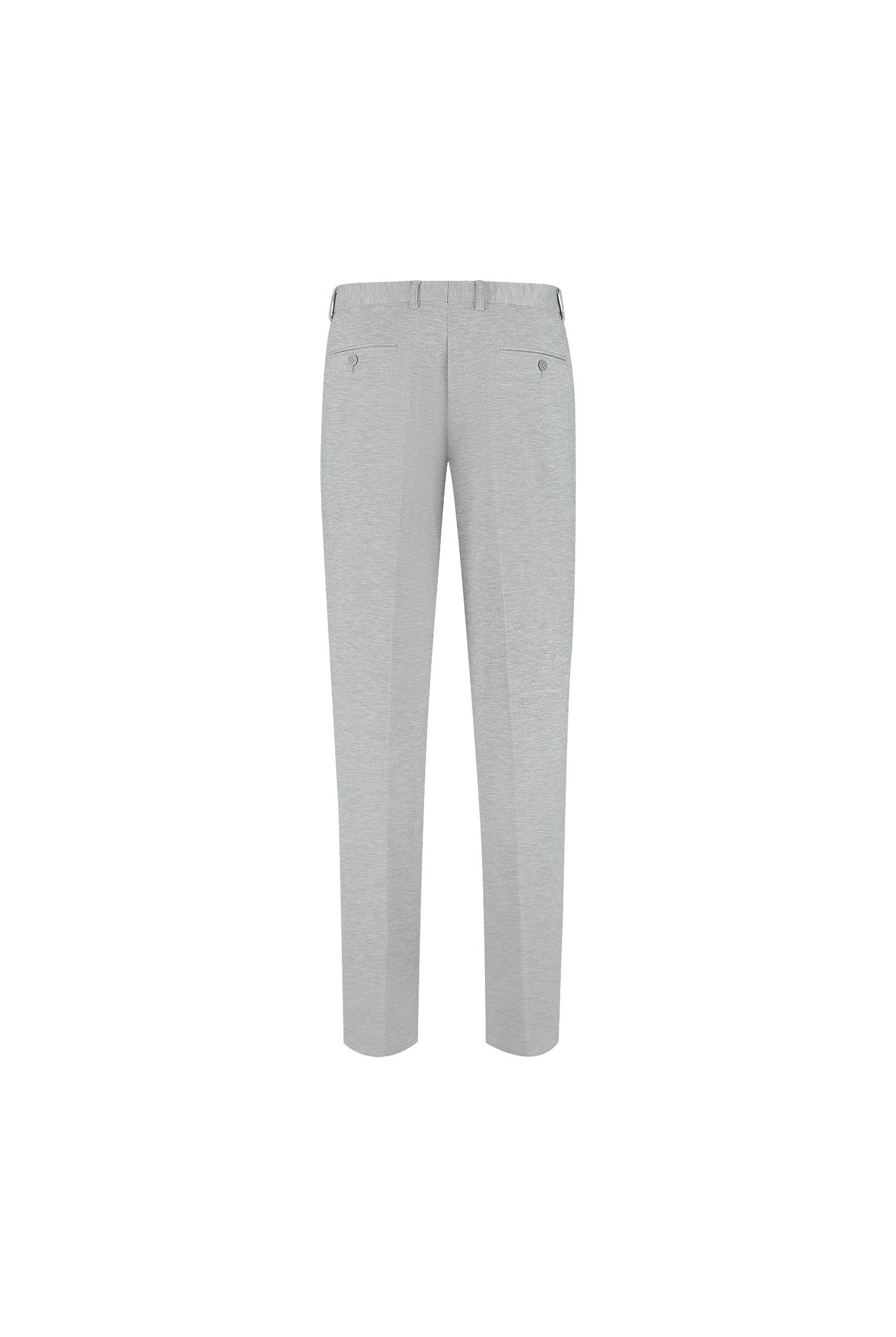 Pantalon stretch pique melange grijs