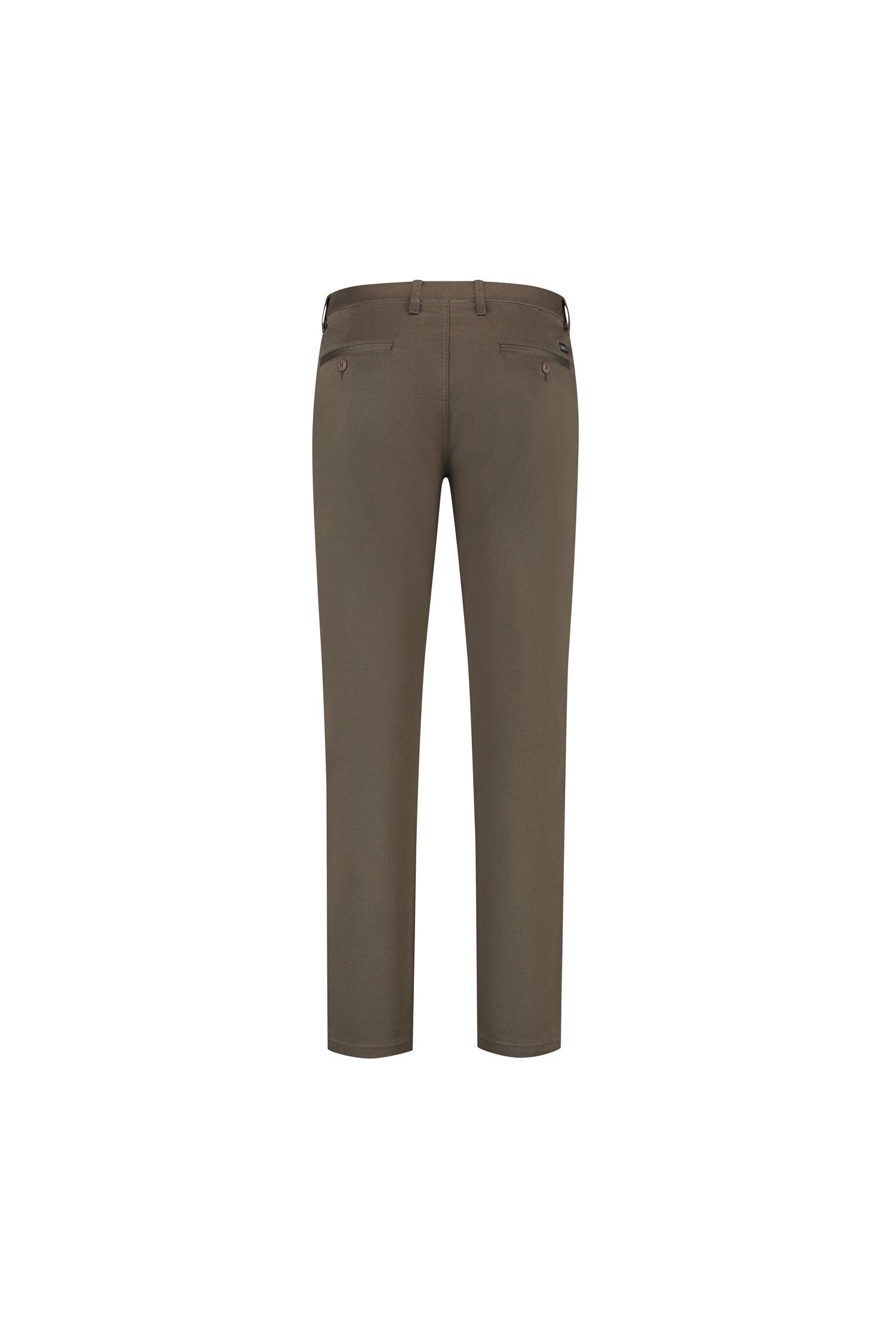 Chino stretch structuur donkerbruin