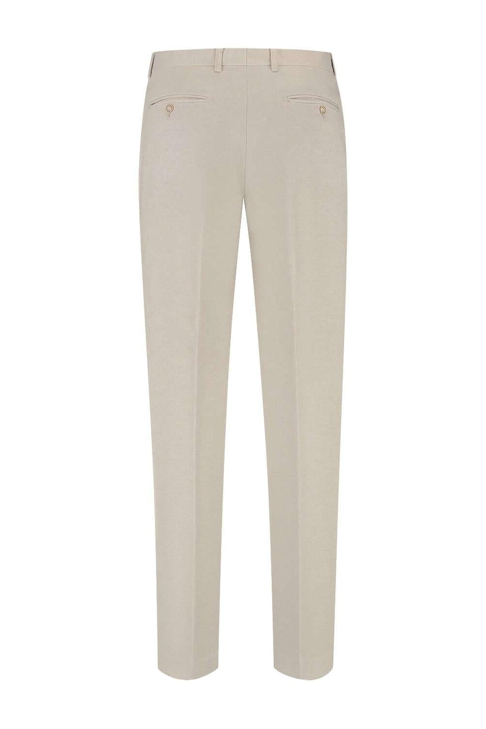 Pak 2-rij stretch dune beige, beige stretch broek met moderne snit en elegante uitstraling.
