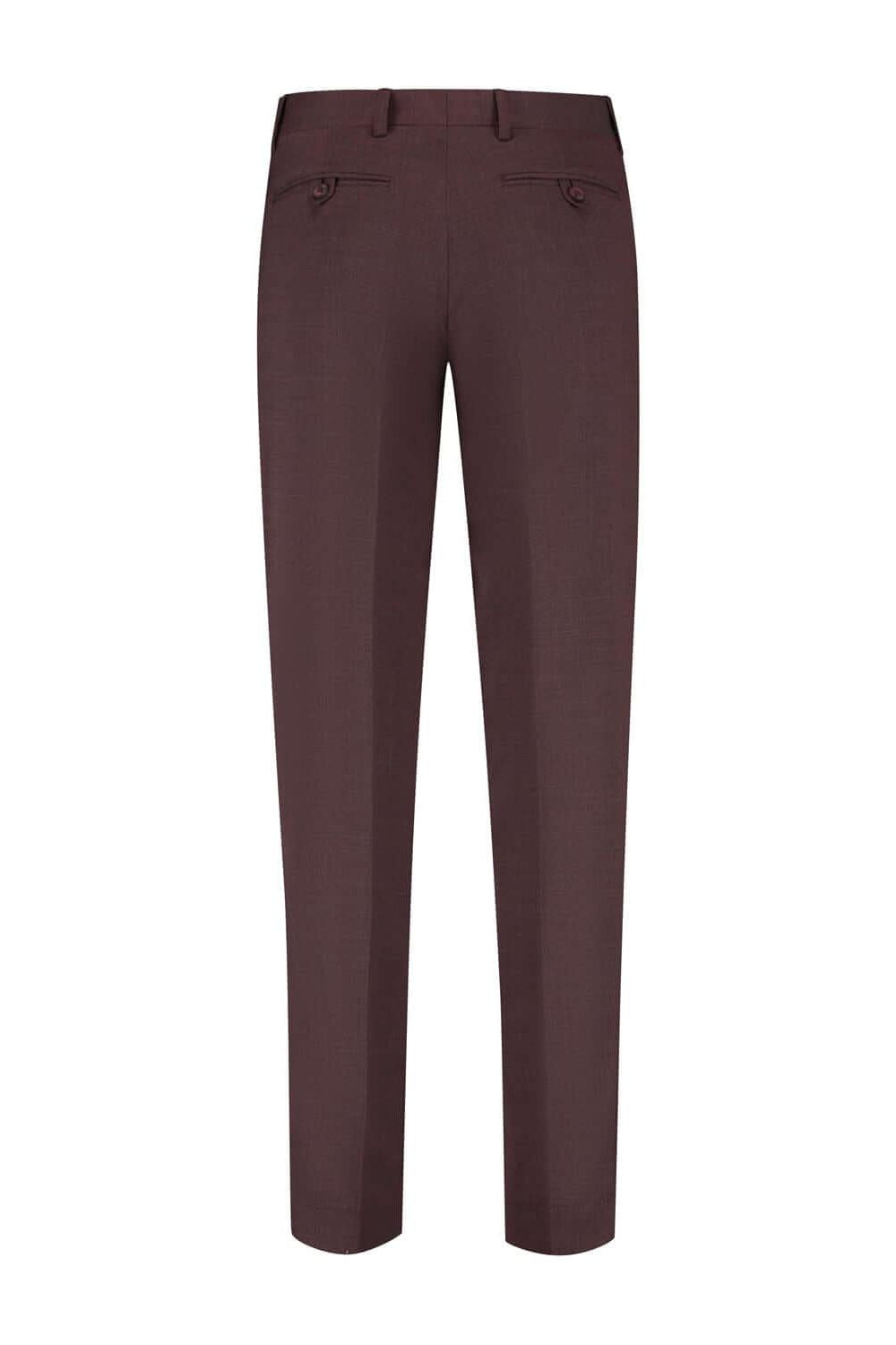 Pak 2-delig kastanje rood - kastanjekleurige slim-fit broek met lange lengte.