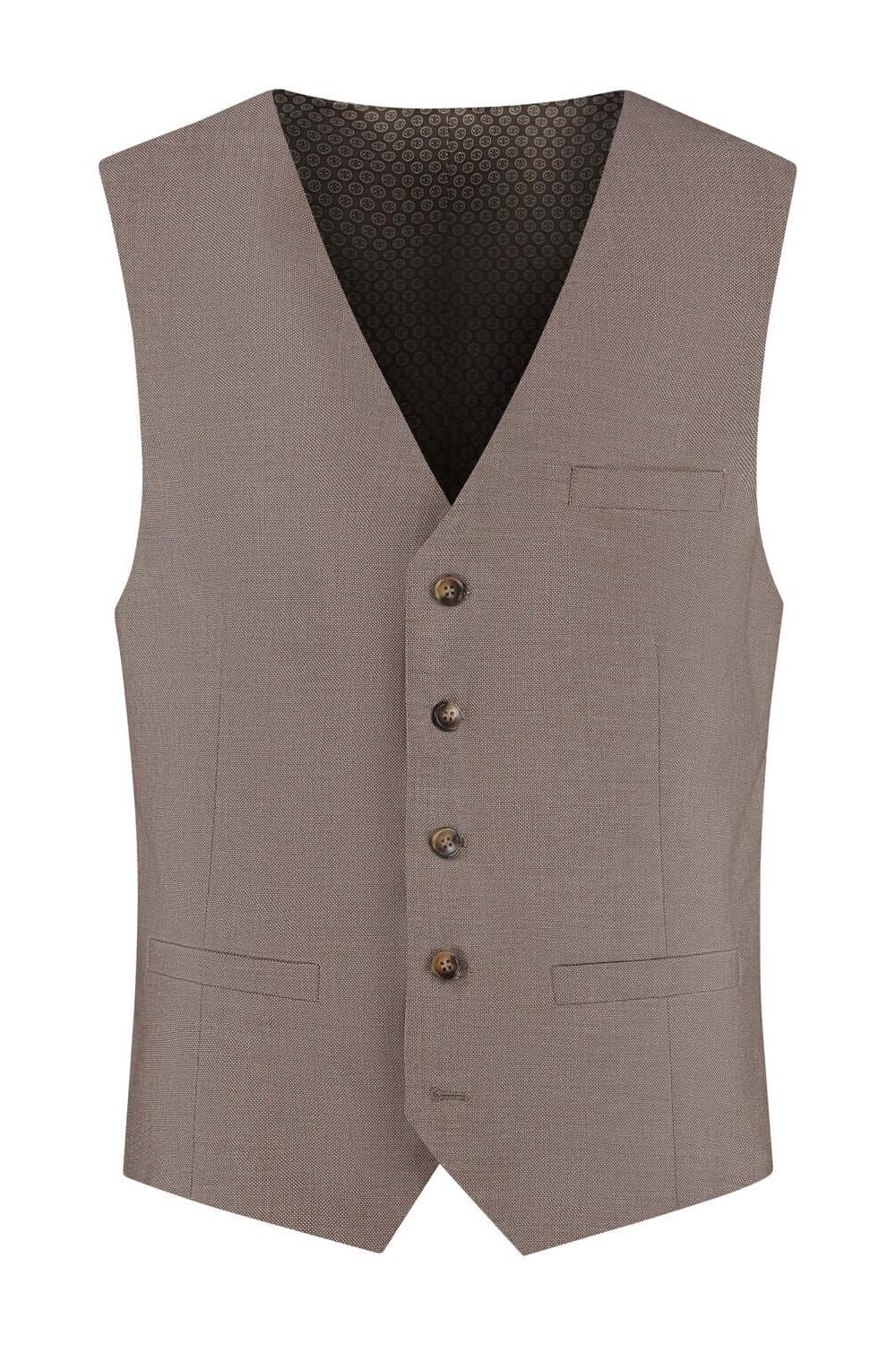 Gilet Pinhead Brown, bruine gilet met verfijnde afwerking en knoopsluiting, stijlvolle uitstraling.