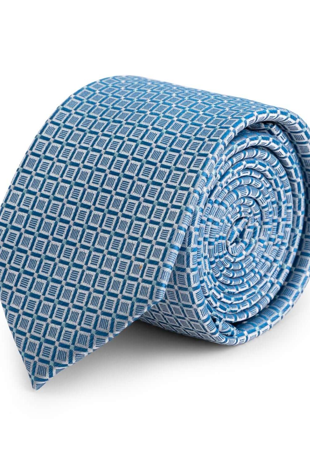 Stropdas zijde wieber petrol, petrol zijde met subtiele glans en verfijnde afwerking in een geruite structuur.