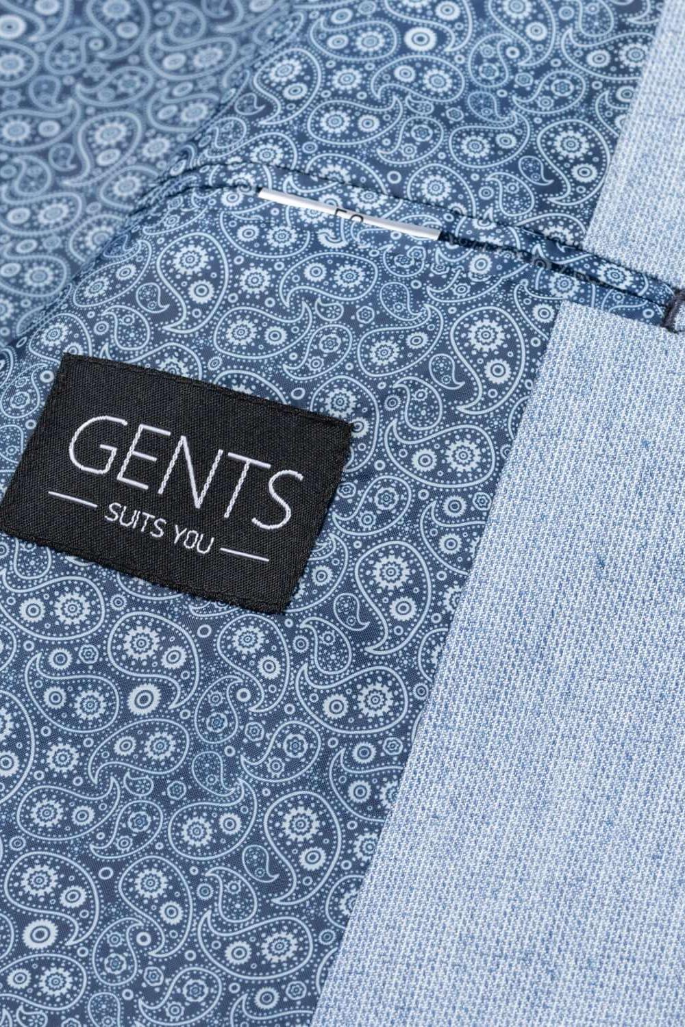 Colbert melange blauw met comfortabele stof en elegante uitstraling, inclusief merklabel GENTS.