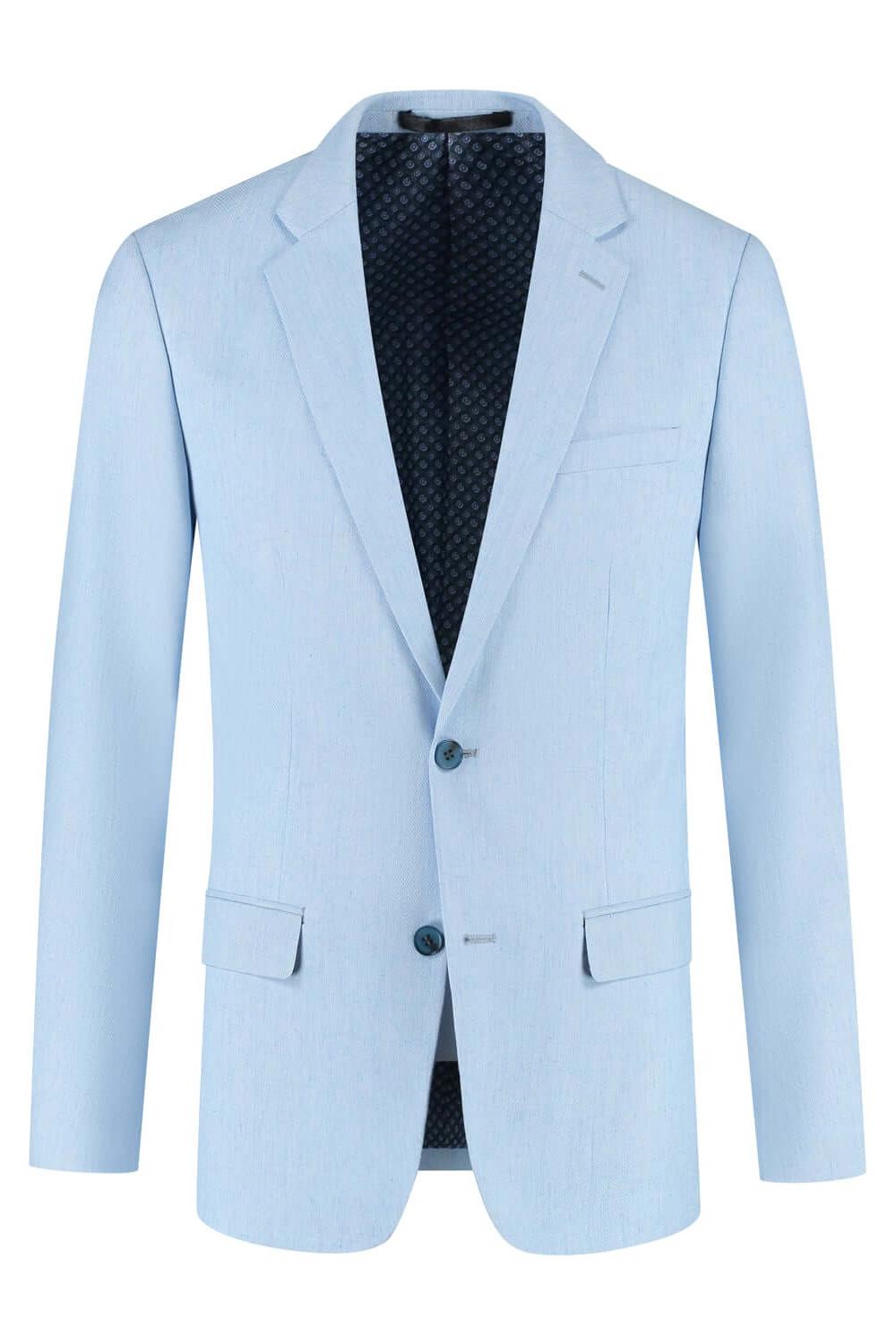 Pak 2-delig linnenblend lichtblauw jasje, ademend en perfect voor warme dagen.