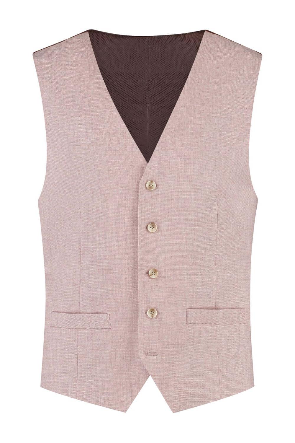 Pak lichtroze 3-delig vest met modern ontwerp in lichtroze kleur voor lente en zomer.