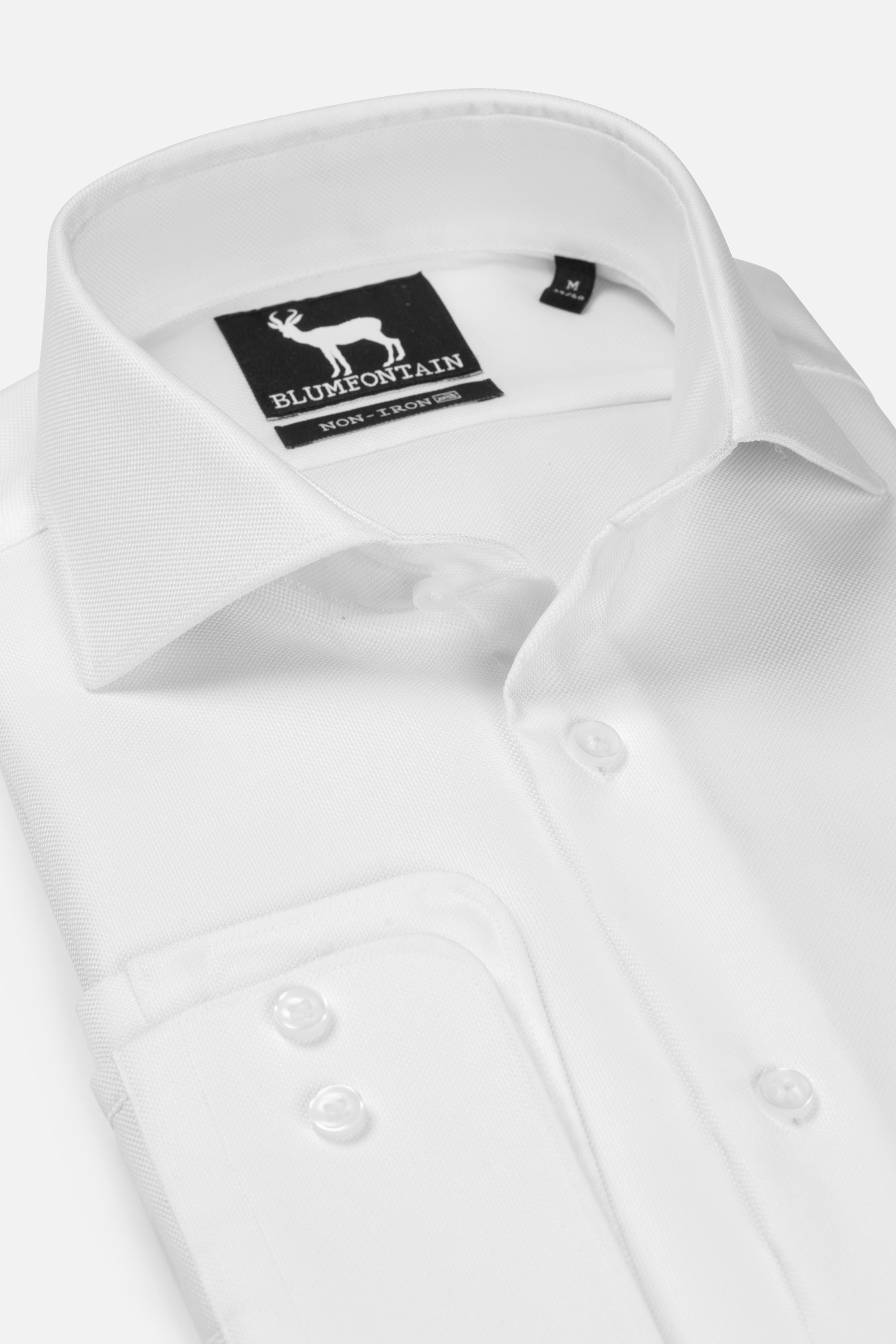 GENTS Blumfontain NOS structuur wit, non-iron cotton dress shirt in white, modern-fit, featuring structured fabric.