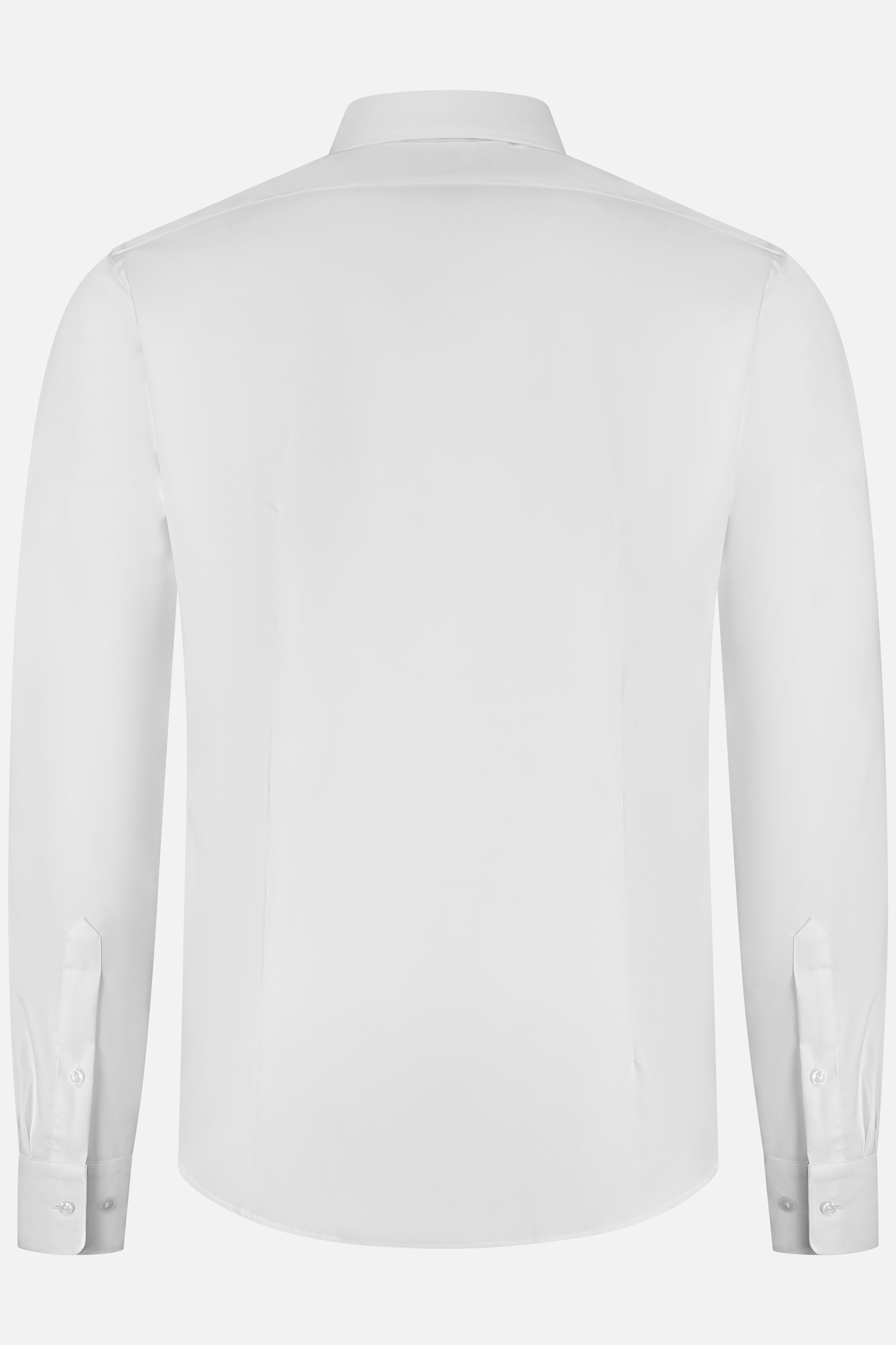 GENTS Blumfontain NOS structuur wit, back view of the non-iron white shirt in cotton structure, modern-fit.