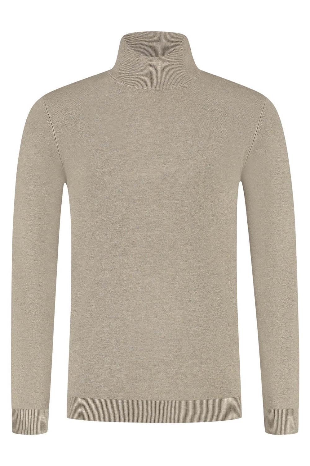 Turtle neck khaki sweater, soft, wrinkle-resistant and easy to care for, a stylish addition to any wardrobe.