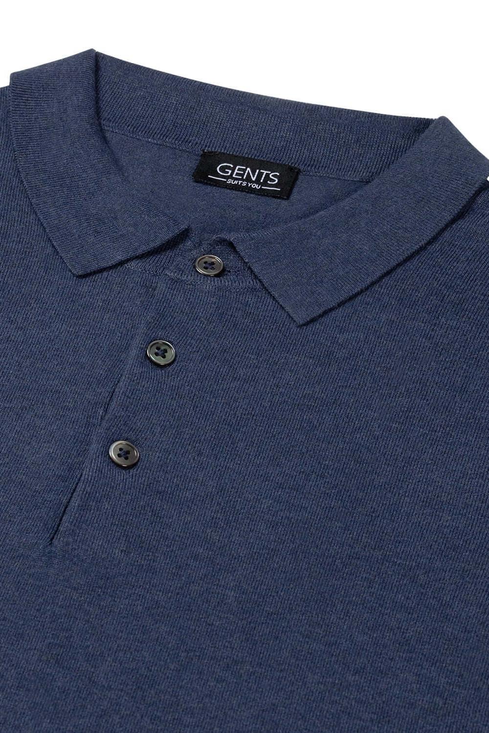 Trui polokraag blauw - Zachte blauwe trui met polokraag en knoopsluiting, stijlvol en comfortabel.