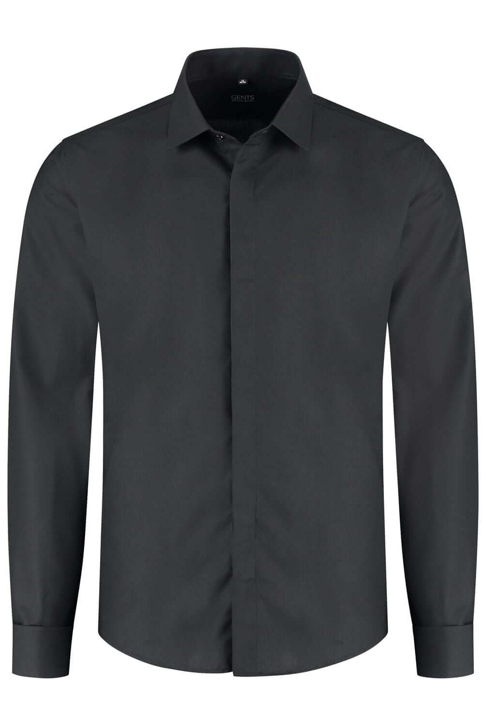 Smoking overhemd plat glad zwart