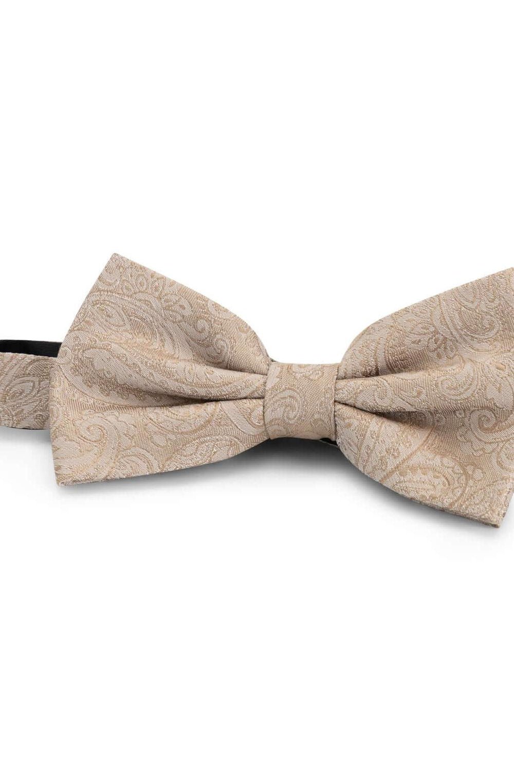 Strik zijde print paisley bruin-beige