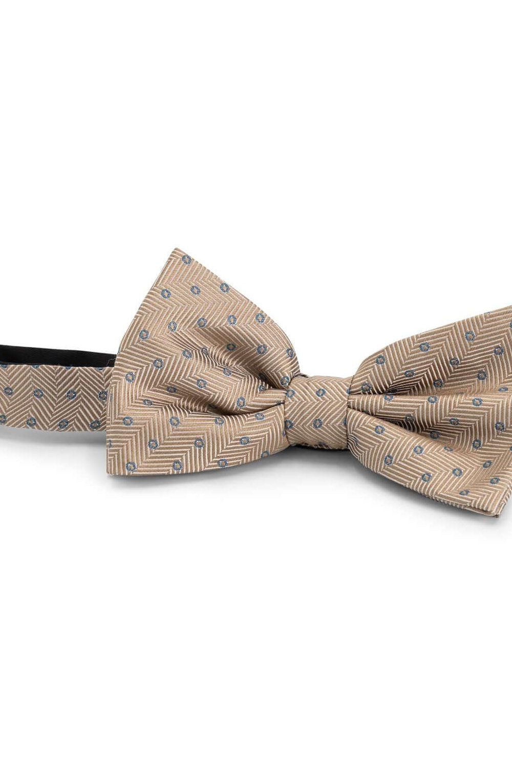 Strik zijde print stippel beige