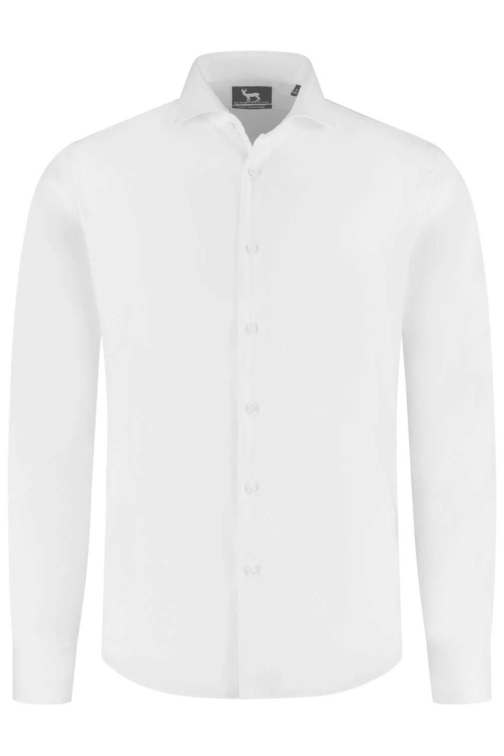 Overhemd Blumfontain NOS structuur wit - non-iron katoen overhemd in moderne pasvorm, witte kleur.