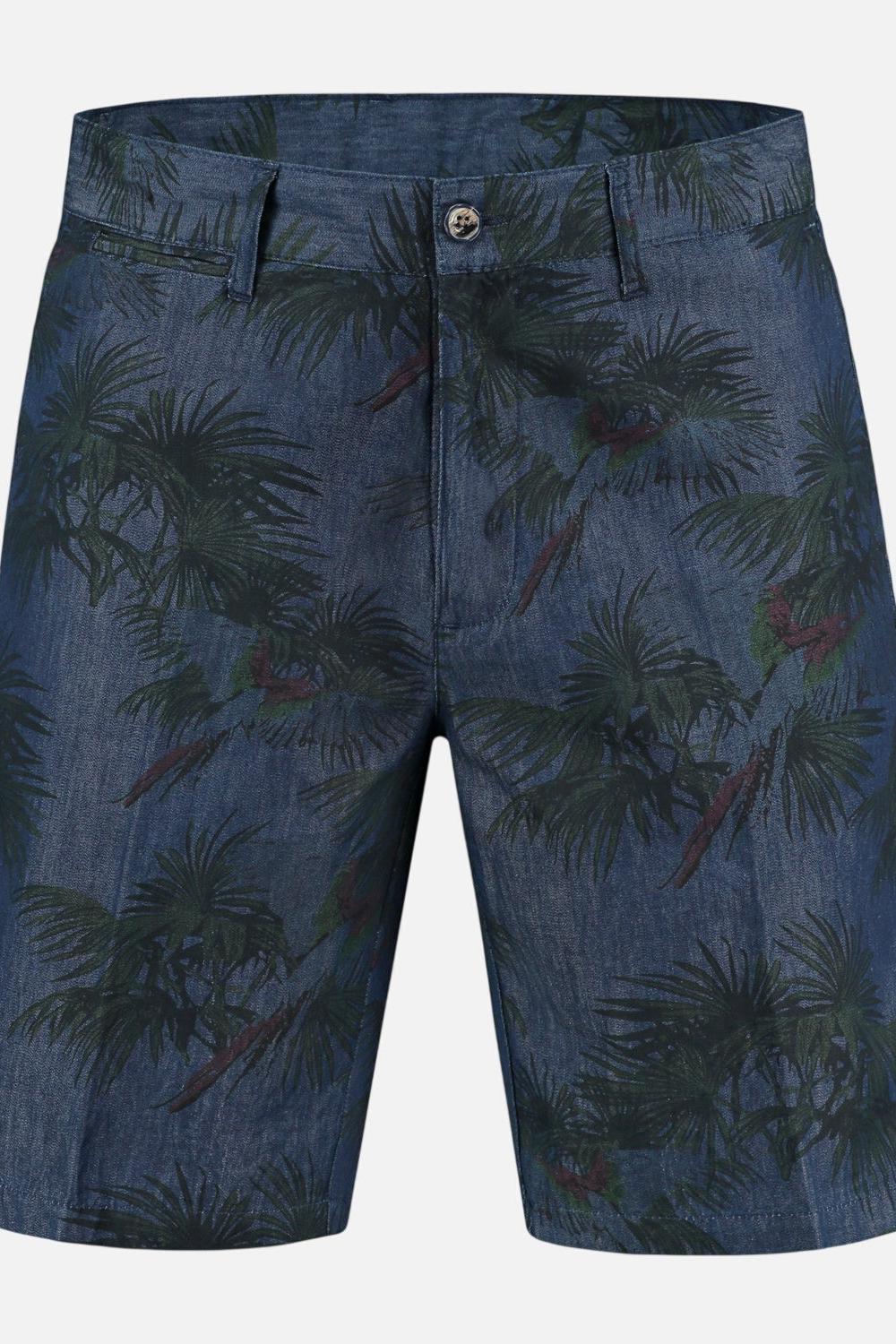 Bermuda denim print blauw