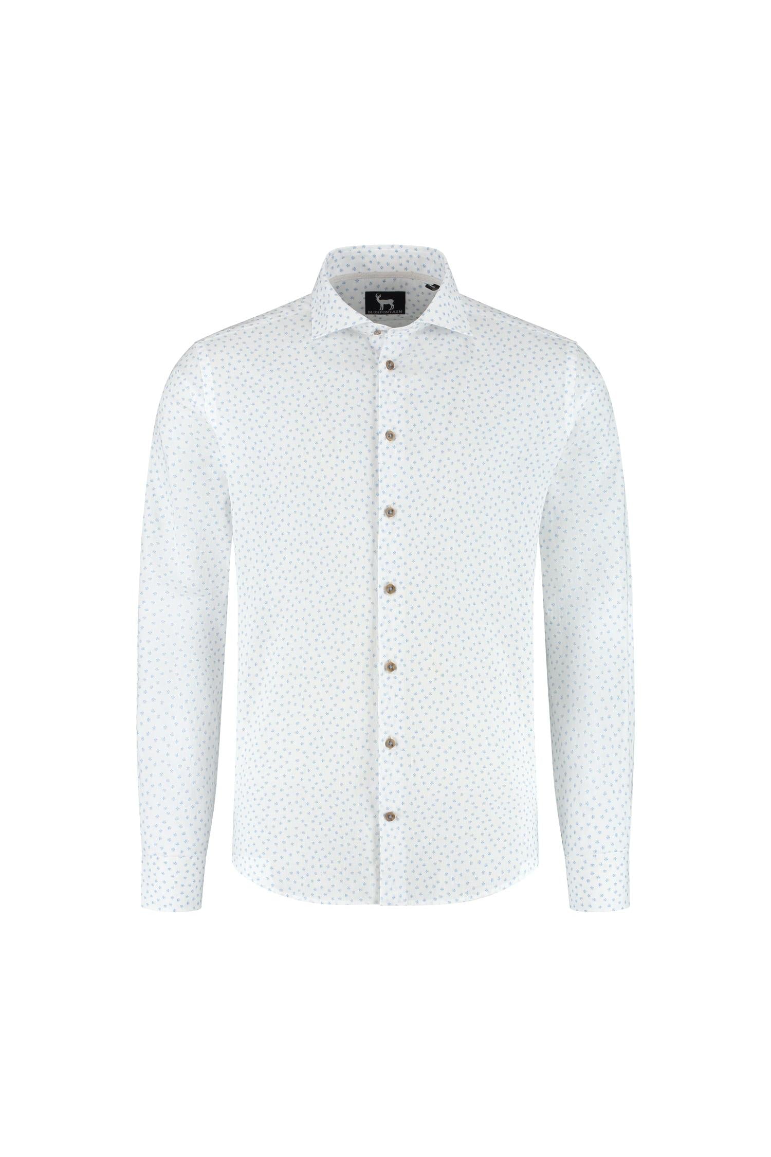 Blumfontain bloemprint beige-blauw