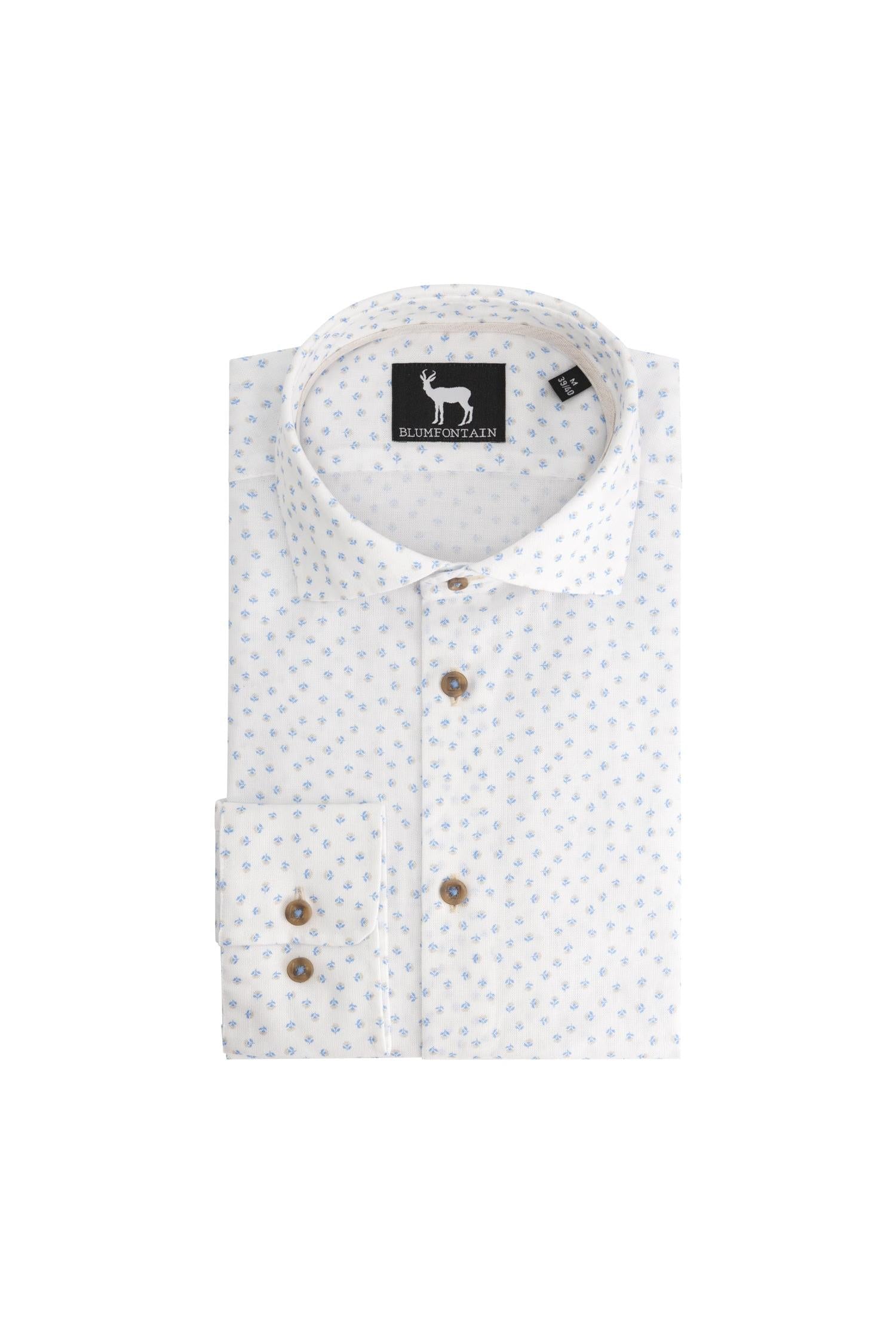 Blumfontain bloemprint beige-blauw