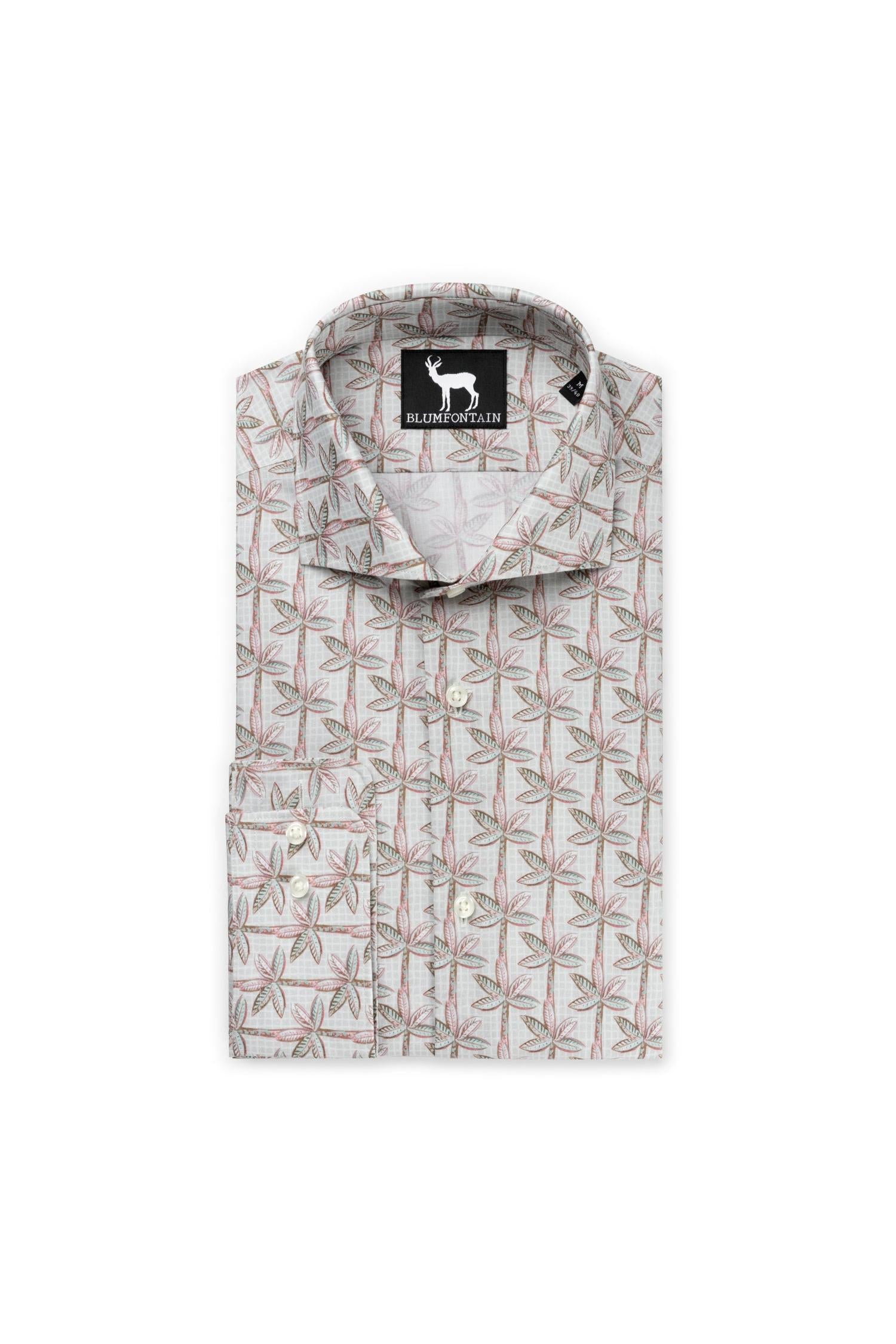 Blumfontain bloemprint rozegroen