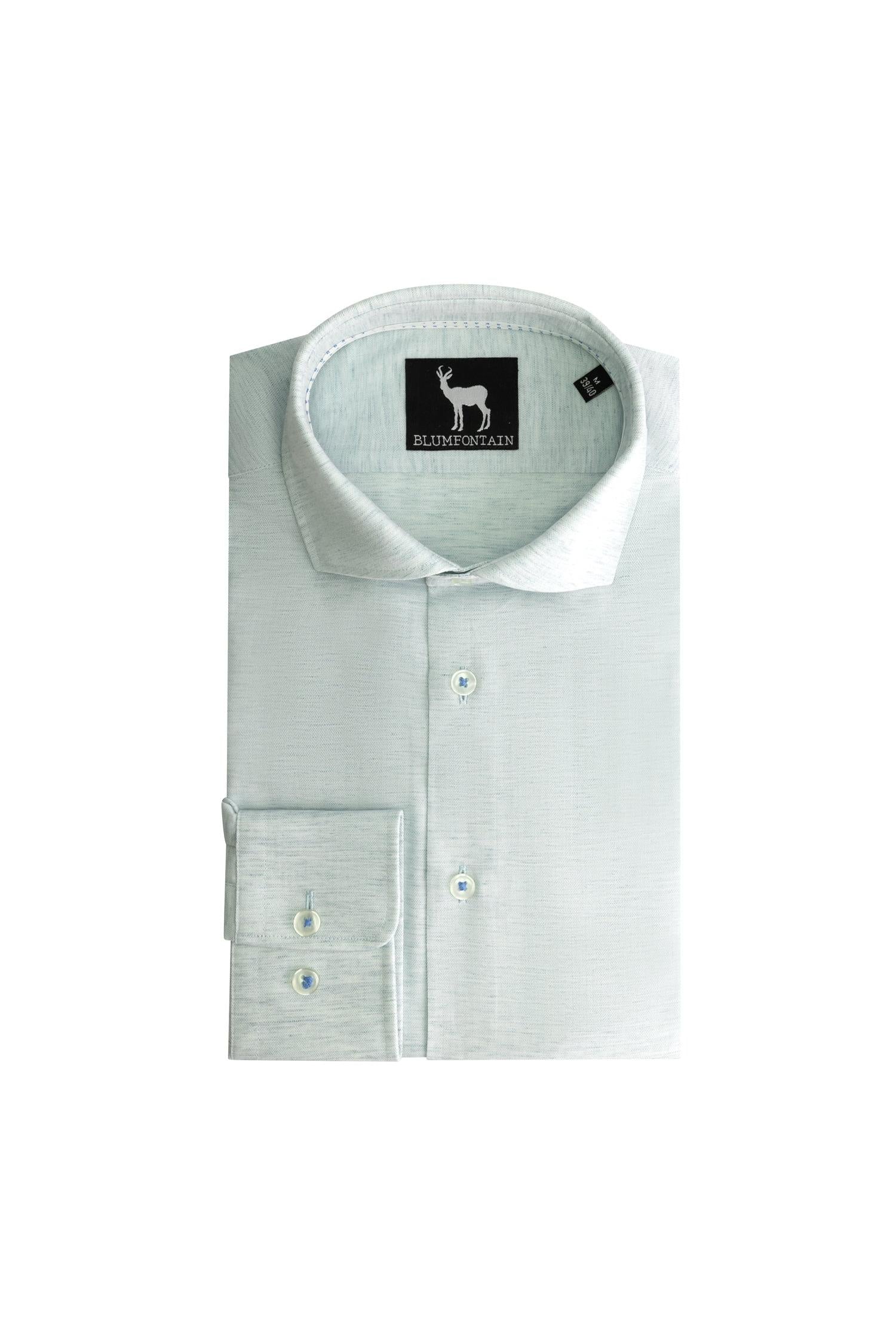 Blumfontain linnenprint uni groen-blauw