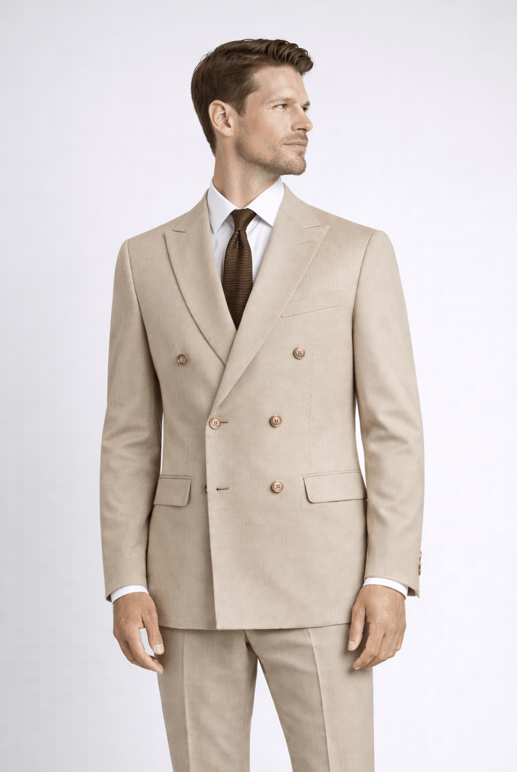 Pak 2-rij stretch dune beige