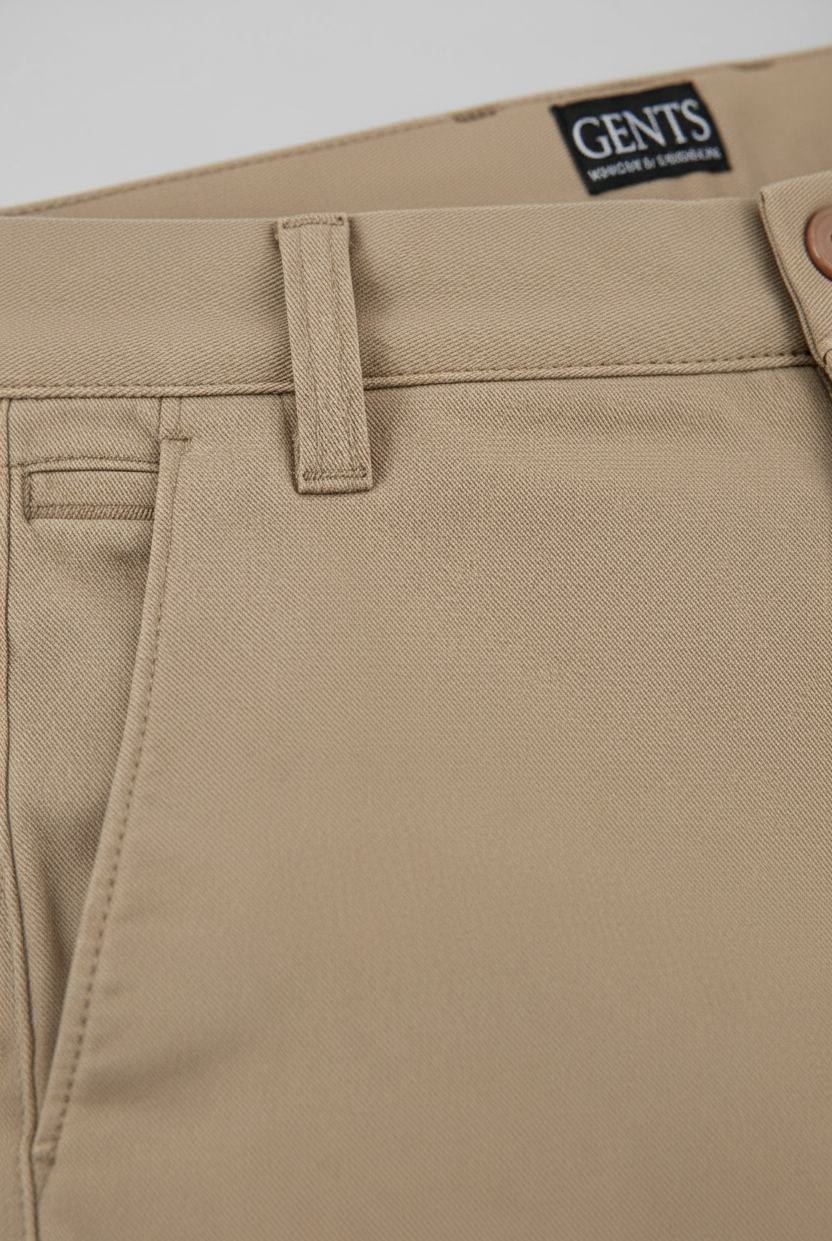 Chino stretch structuur camel