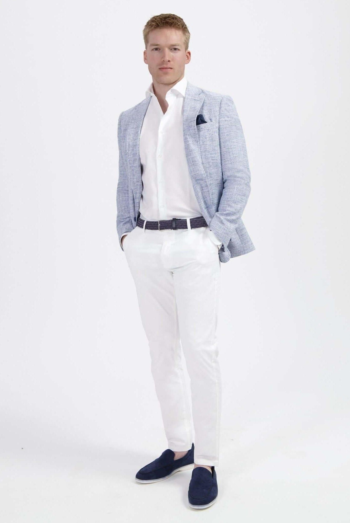 Dubbele manchet bamboe wit