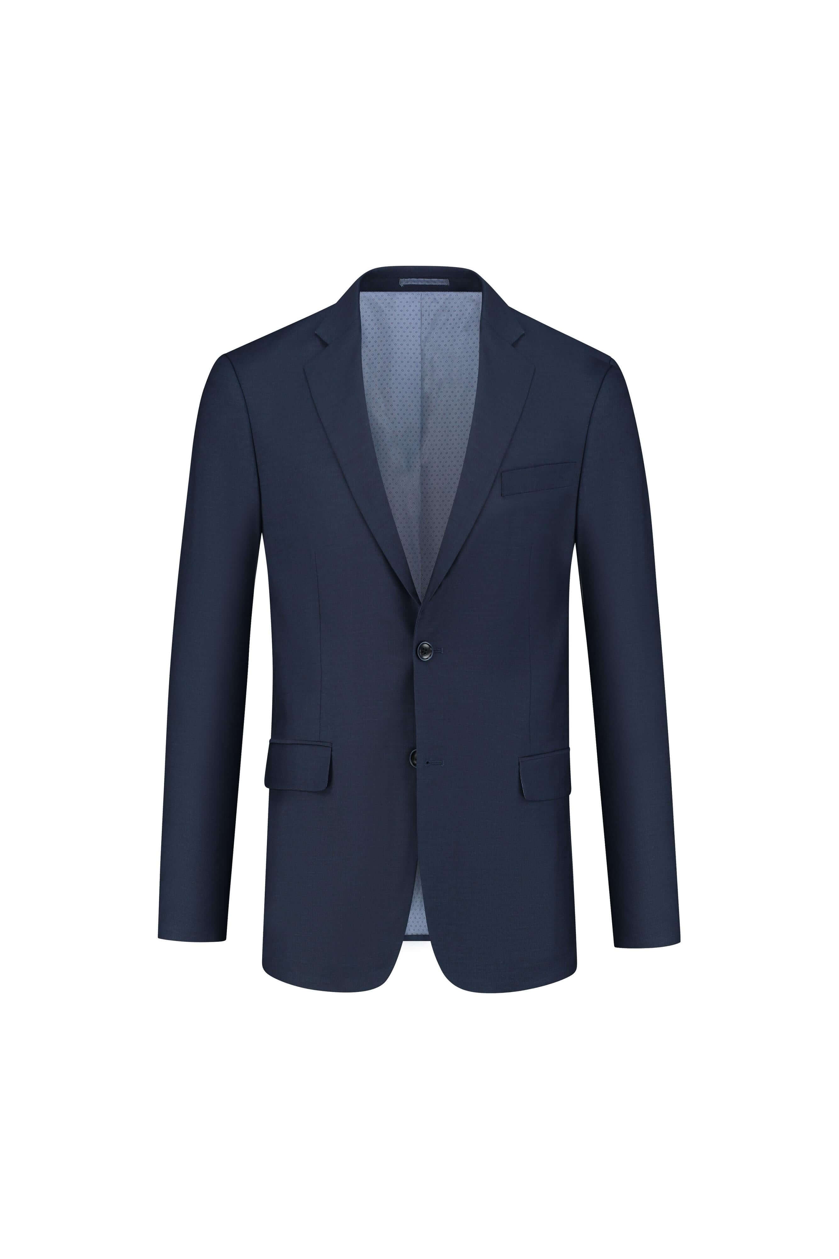 Pak wolblend - Navy 2-delig blazer in marineblauwe kleur voor een formele uitstraling.