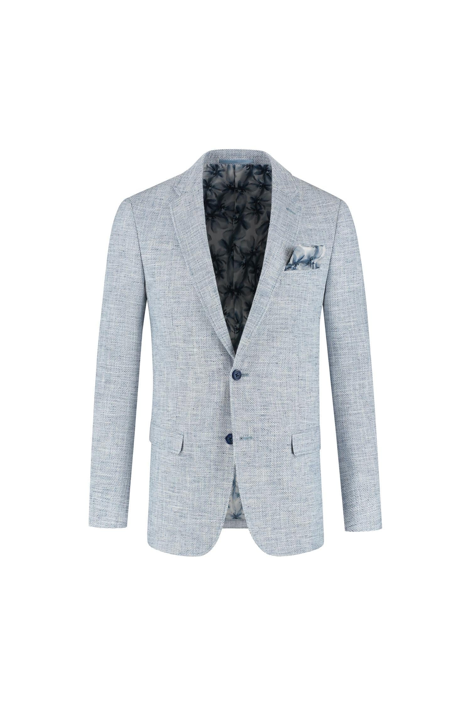 Colbert linnen melange lichtblauw