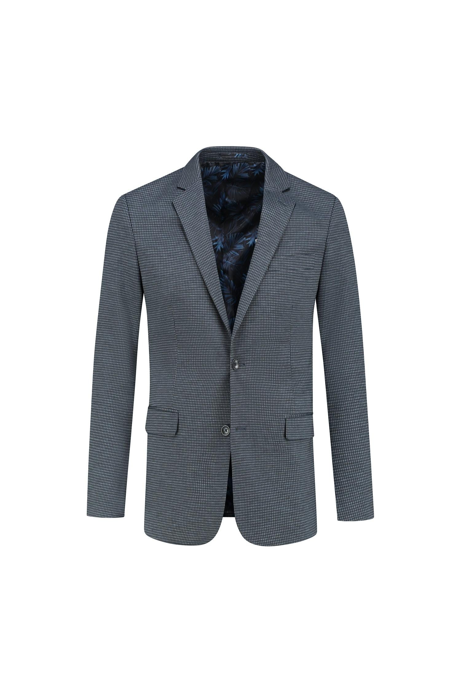 Colbert miniruit blauw-grijs