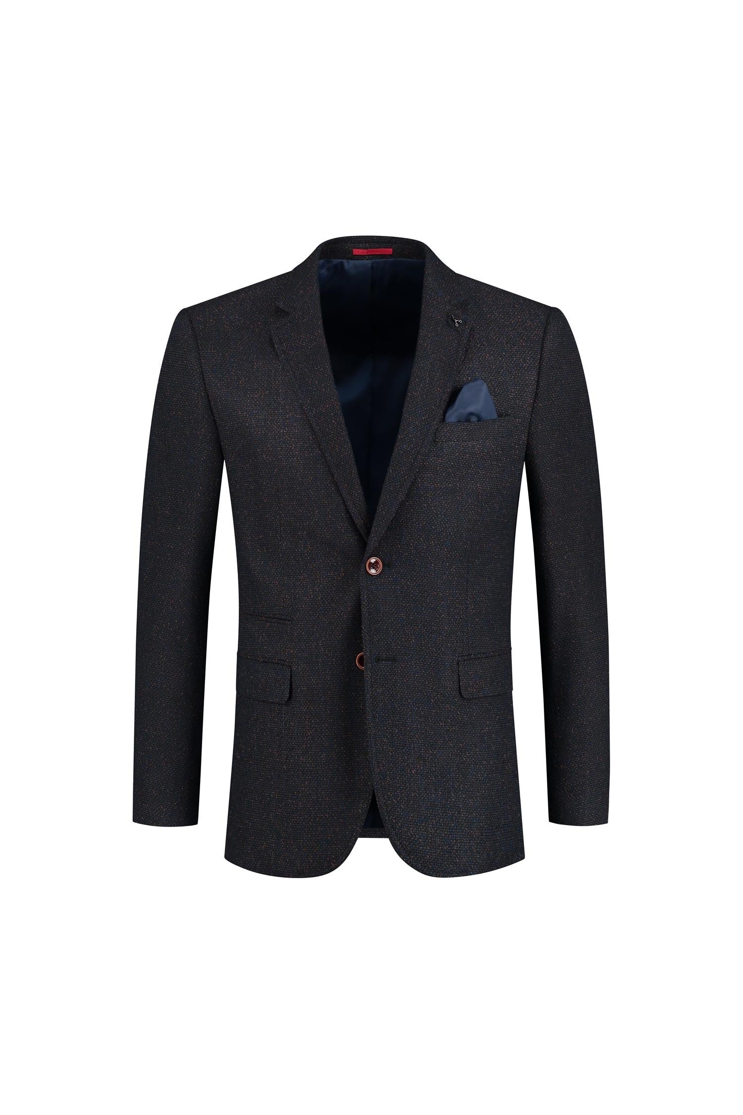 Colbert structuur koperblauw