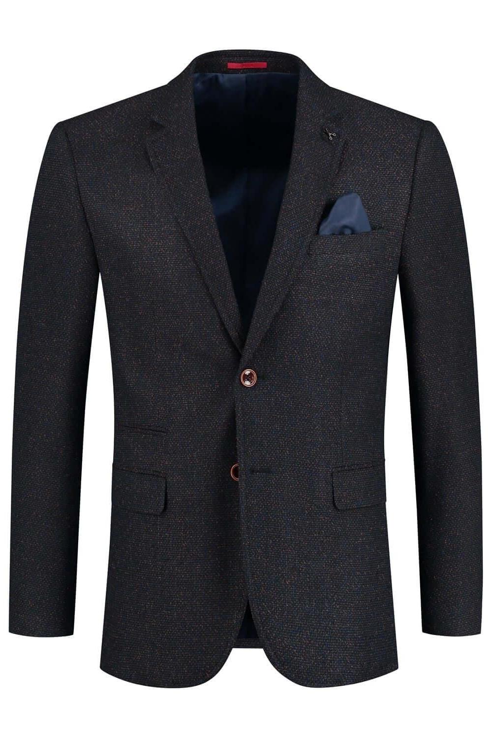 Colbert structuur koperblauw