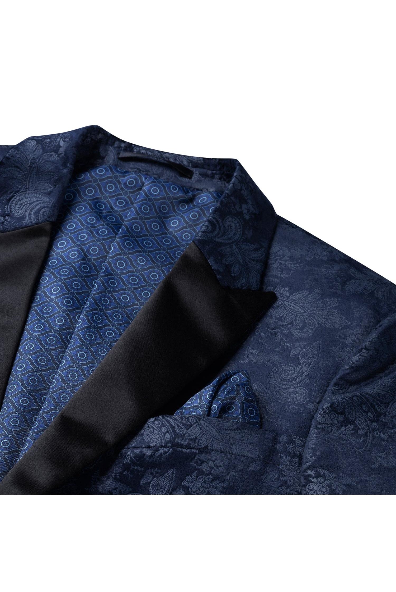Dinnerjacket paisley velvet blauw