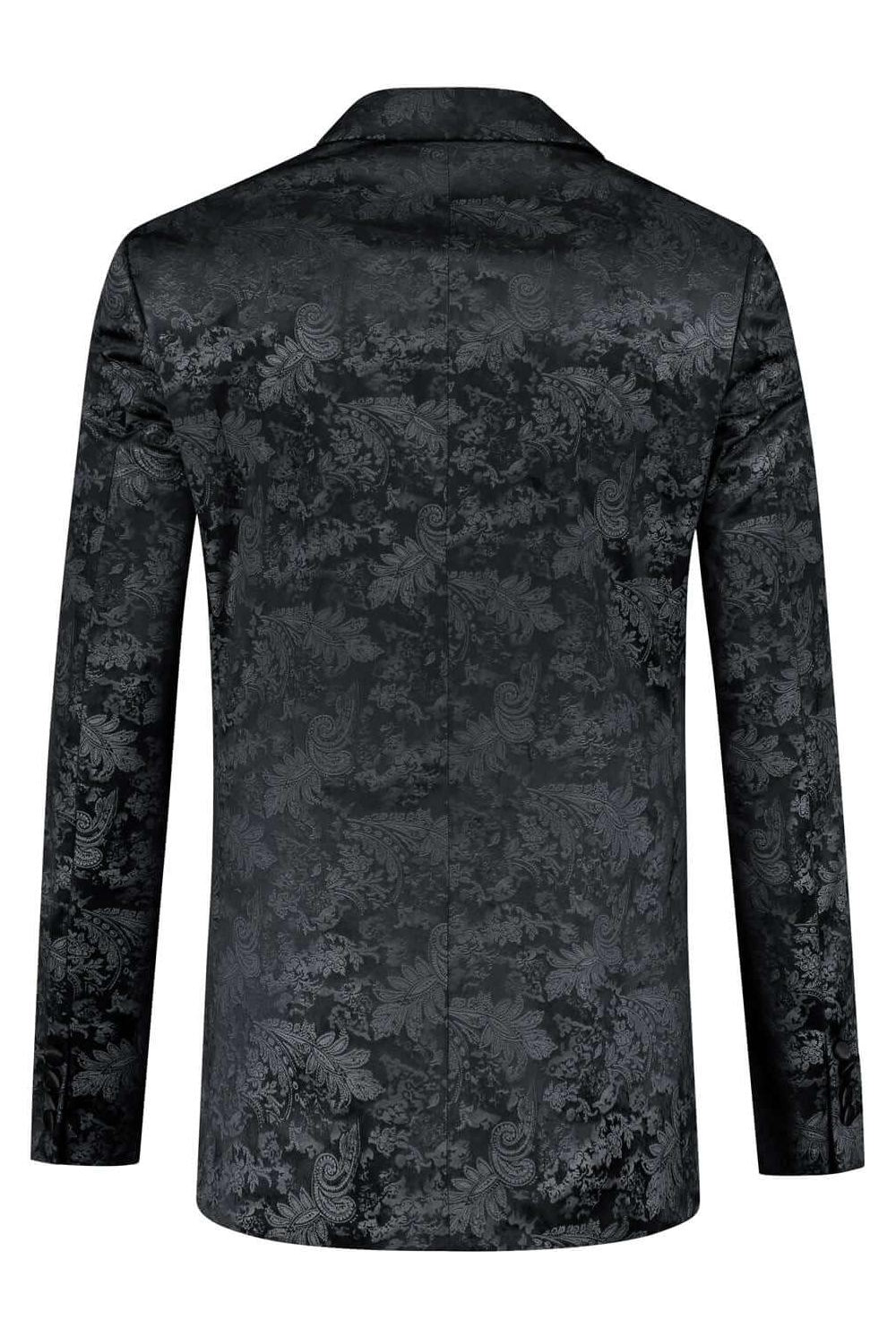 Dinnerjacket paisley velvet zwart