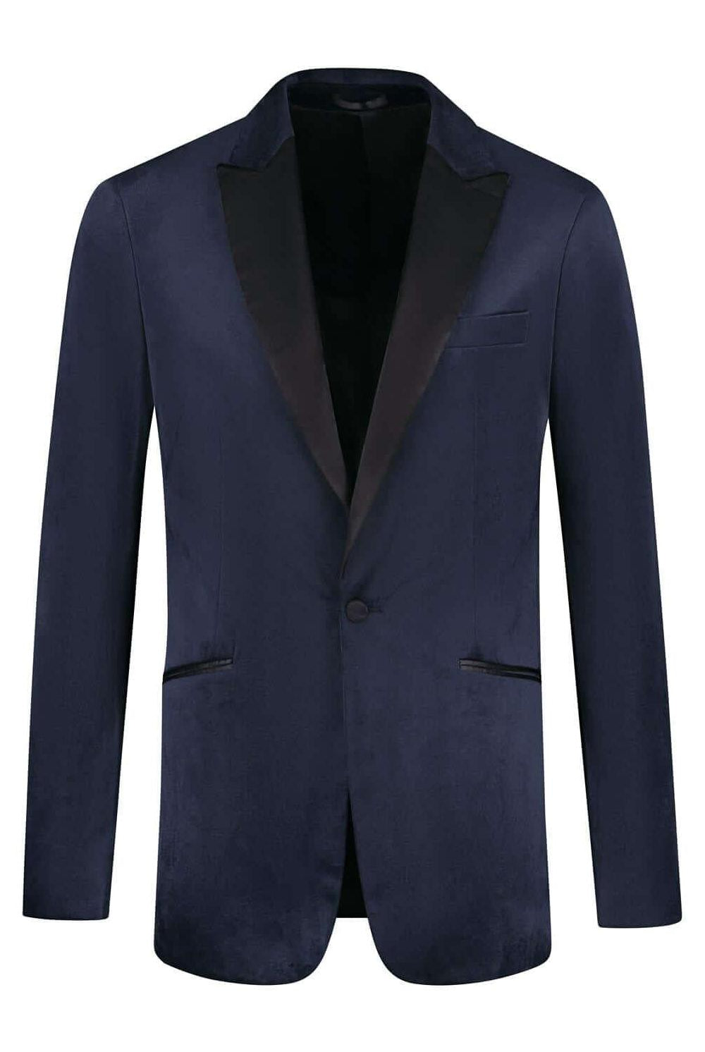 Dinnerjacket velvet donkerblauw