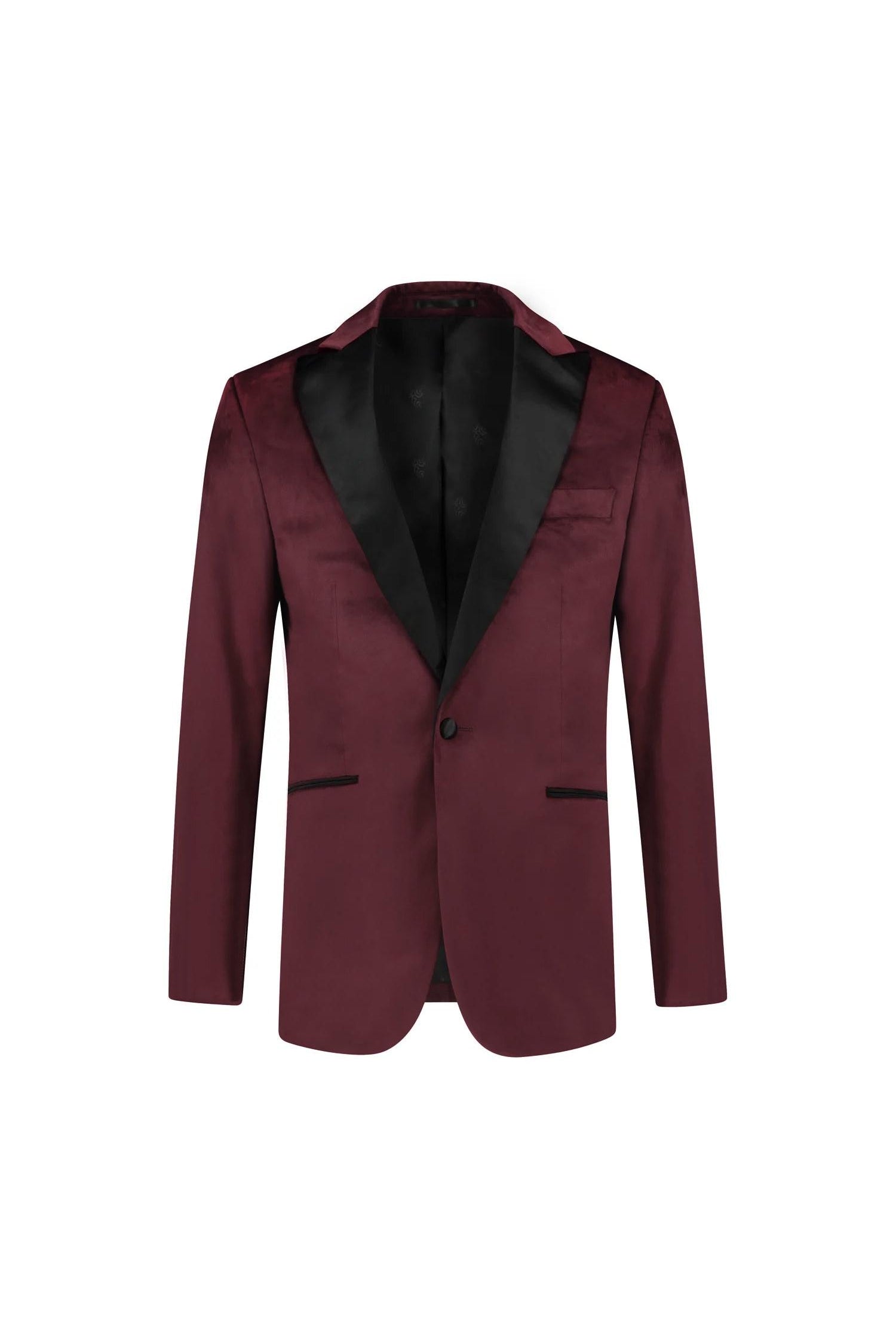 Dinnerjacket velvet donkerrood