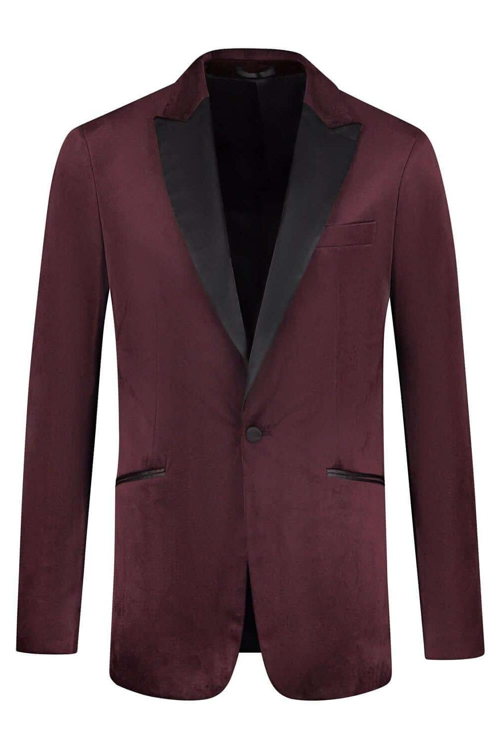 Dinnerjacket velvet donkerrood